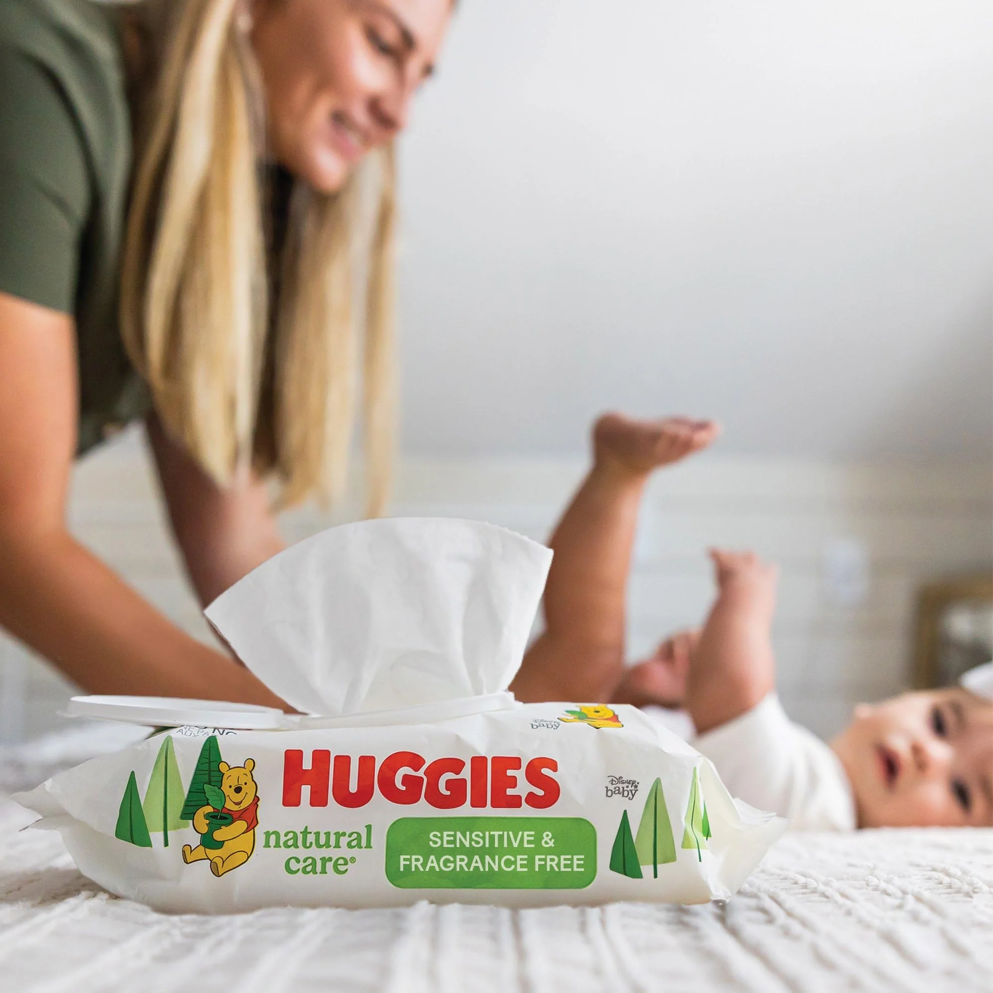 Huggies Natural Care Sensitive Baby Wipes, Unscented, Hypoallergenic, 99% Purified Water, 15 Flip-Top Packs (960 Wipes Total) - Image 66