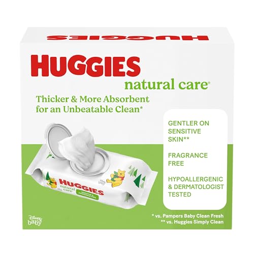 Huggies Natural Care Sensitive Baby Wipes, Unscented, Hypoallergenic, 99% Purified Water, 15 Flip-Top Packs (960 Wipes Total) - Image 69