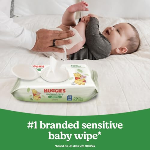 Huggies Natural Care Sensitive Baby Wipes, Unscented, Hypoallergenic, 99% Purified Water, 15 Flip-Top Packs (960 Wipes Total) - Image 78