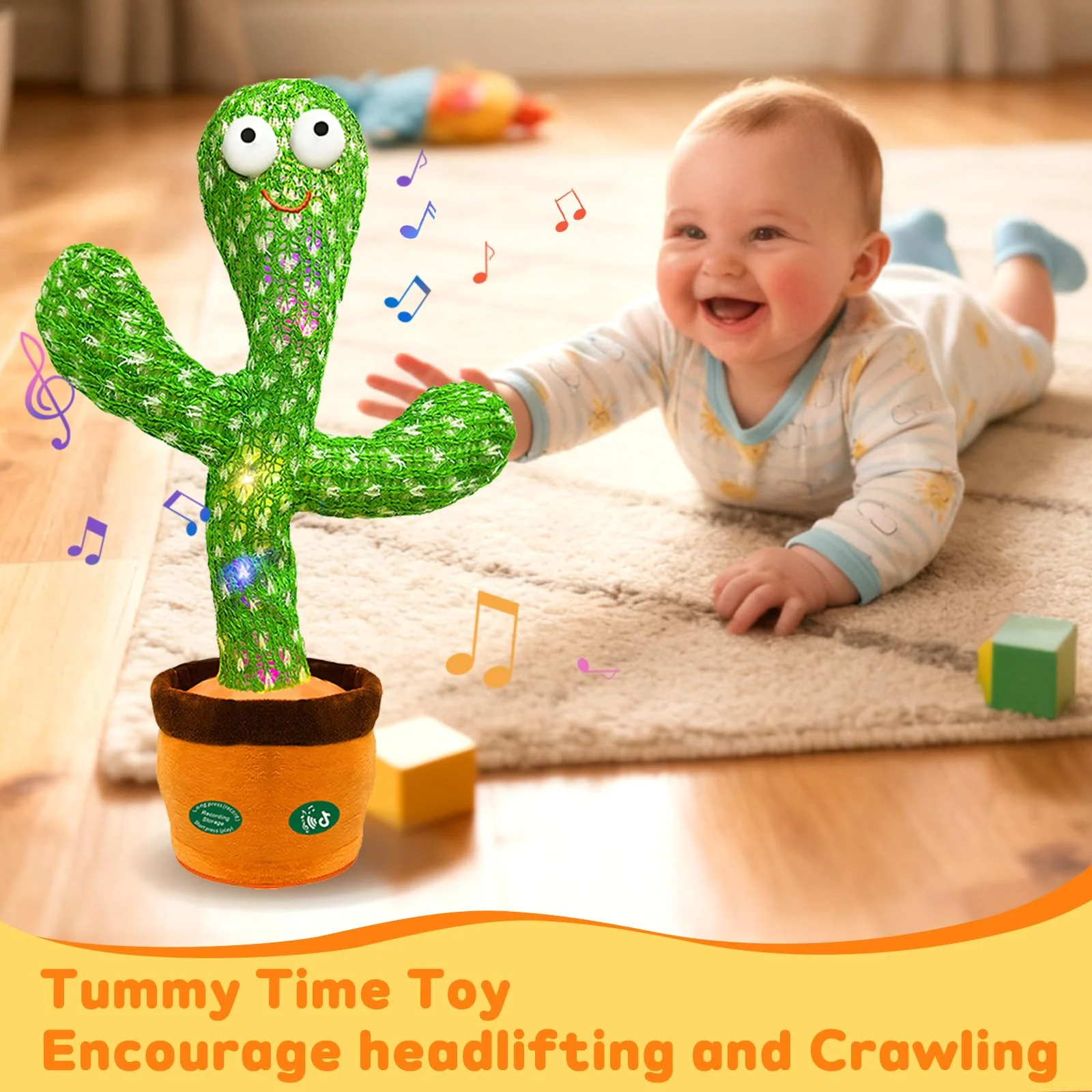 Hunfur Christmas Dancing Talking Cactus Toy Mimics Back, Cactus Baby Toy Singing Mimicking Repeating Recording, Silly Sunny The Cactus with 3xAA Battery - Image 5