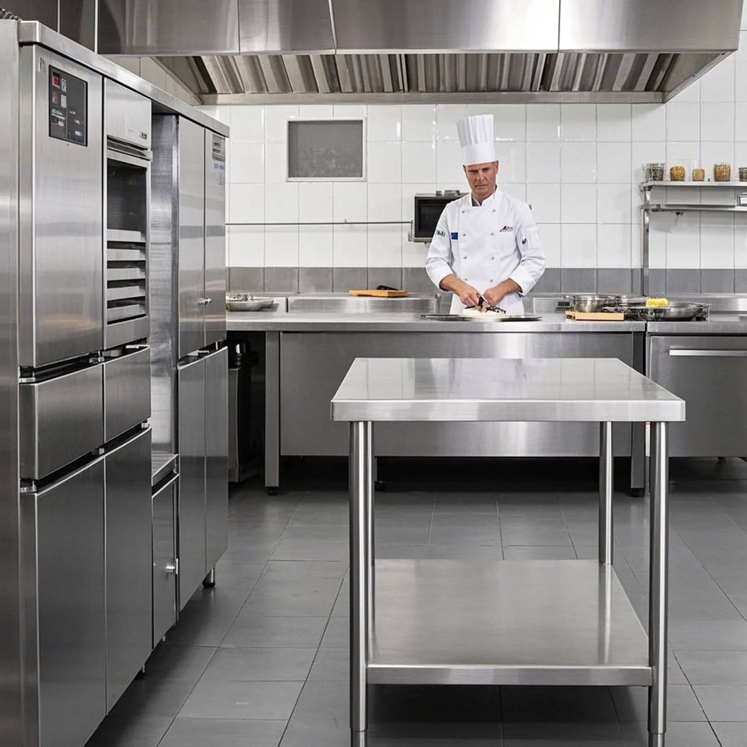 HXCFYP Stainless Steel Table Stainless Steel Table for Prep & Work 24 x 24 Inches with Backsplash and Knife Block for Restaurant, Home and Hotel - Image 4