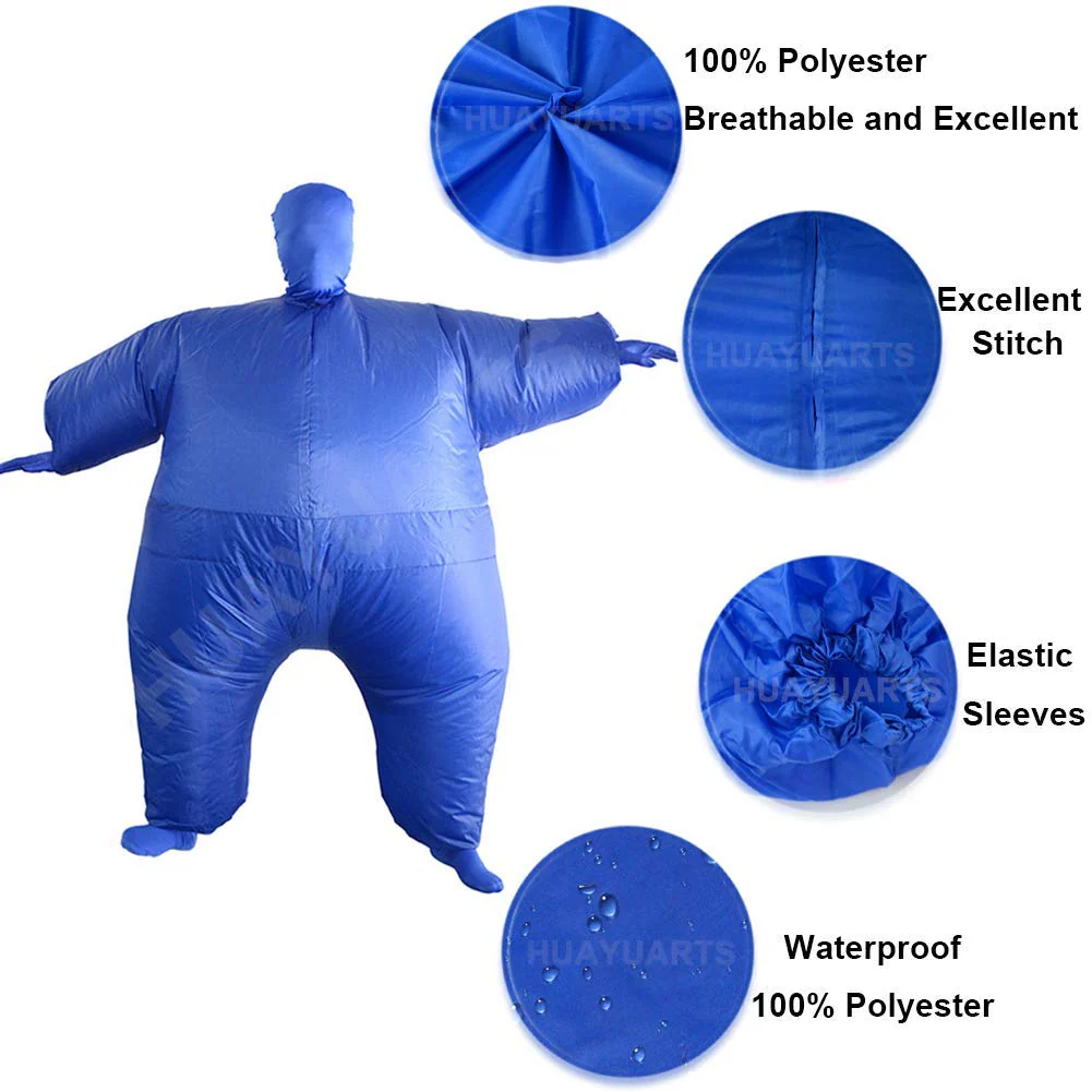 IHGYT Inflatable Masquerade Costume Full body suit Air Blow up Costumes Fancy Dress Ball Party Christmas Carry Funny Cosplay Halloween Carnival Jumpsuit Suit Outfit (blue) - Image 2