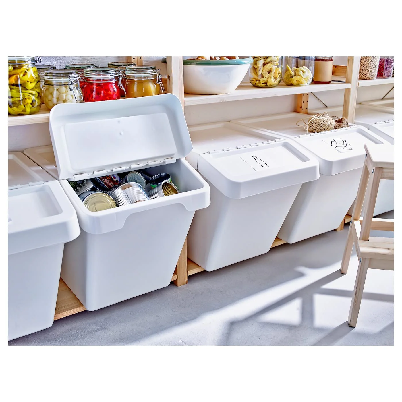 IKEA Sortera Recycling Bin with Lid White 702.558.99 Size 16 Gallon - Image 5