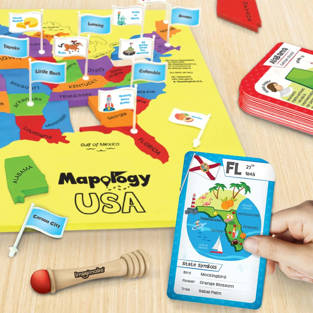 Imagimake Mapology United States Flash Card Puzzle with Flags, Country- Capitals | Educational Toys for Kids Ages 5-8 | Learn Geography Puzzles for kids Ages 8-10 | Christmas Gift for Boys & Girls - Image 5