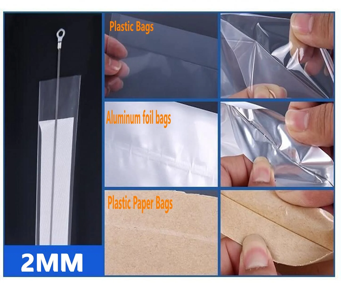 Impulse Heat Sealer Manual Bags Sealer Heat Sealing Machine 12 Inch Impulse Sealer Machine for Plastic Bags PE PP Bags with Extra Replace Element Grip - Image 4