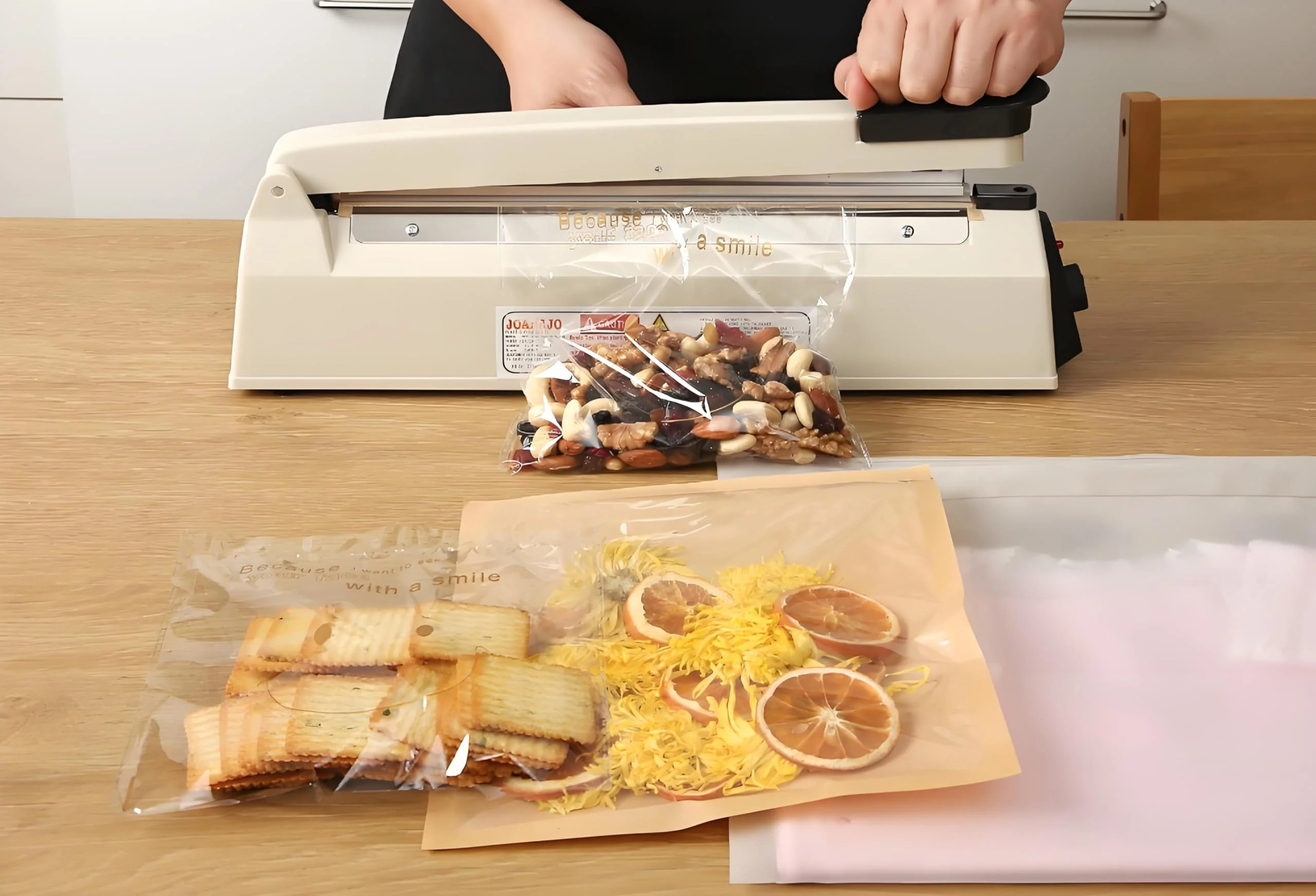 Impulse Sealer 12 inch Manual Heat Sealer Machine with Adjustable Heating Mode, ABS Shrink Wrap Bag Sealers for Plastic PE PP Bags, Portable Poly Bag Sealing Machine with Extra Replace Kit(Ivory) - Image 2