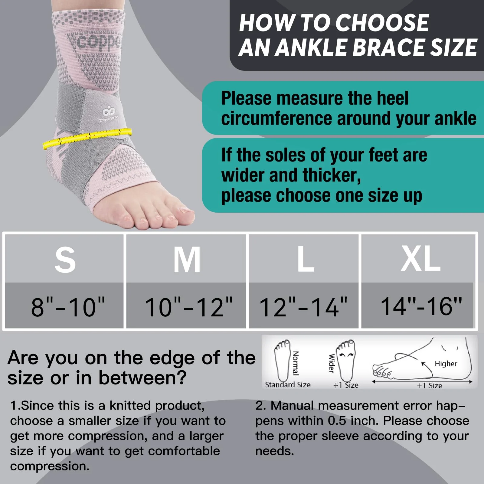 INDEEMAX Ankle Brace for Women & Men, Ankle Compression Sleeve Support Copper Infused Ankle Brace for Sprained Ankle, Plantar Fasciitis Sports, Achilles Tendonitis Pain Relief, Pink Silver, S - Image 5