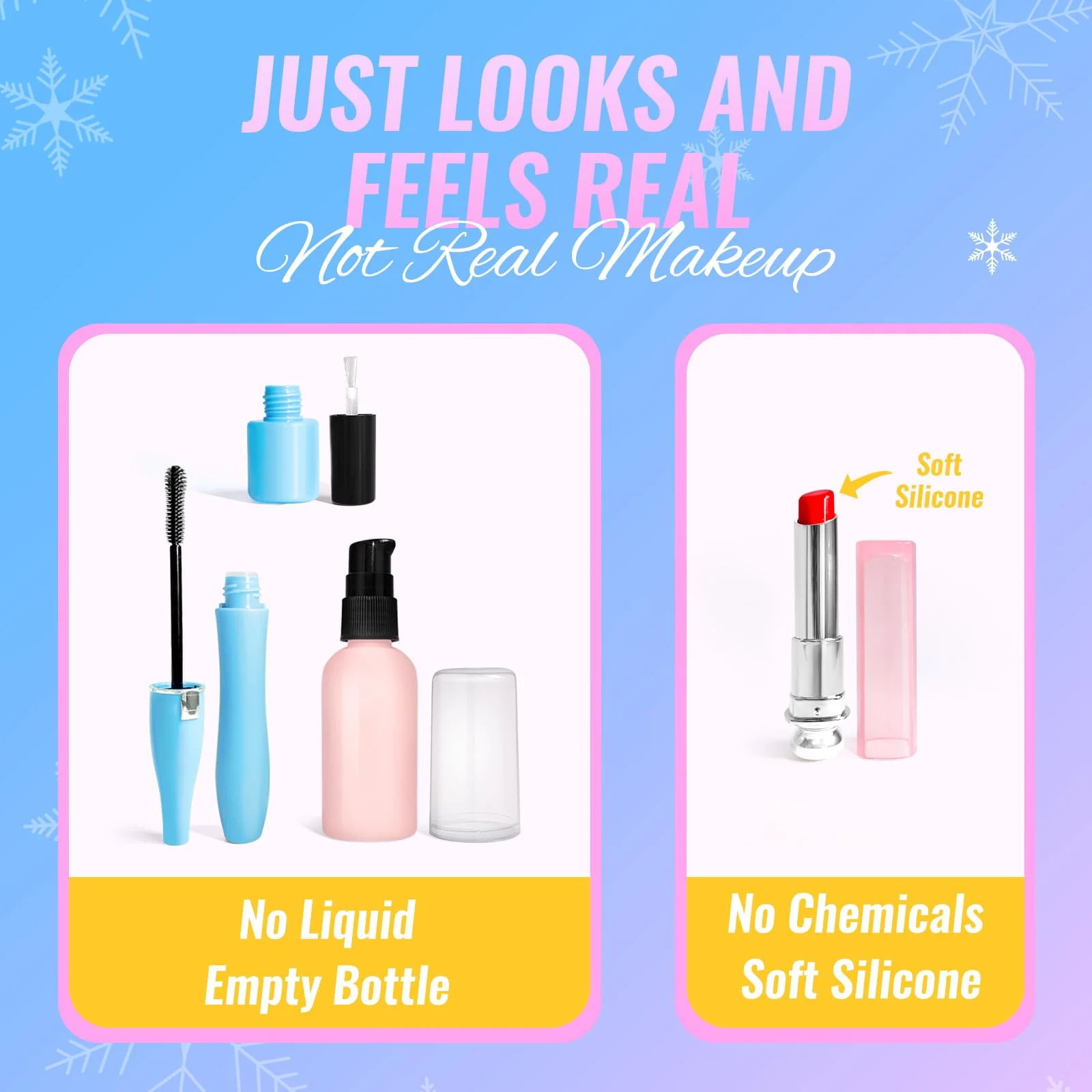 INNOCHEER Pretend Makeup for Toddlers, Fake Play Makeup for Little Girls, Frozen Toy Makeup Set for Girls, Birthday Christmas Princess Gifts Toddler Girl Toys Age 3 4 5 6 7 8 (Not Real Makeup) - Image 7