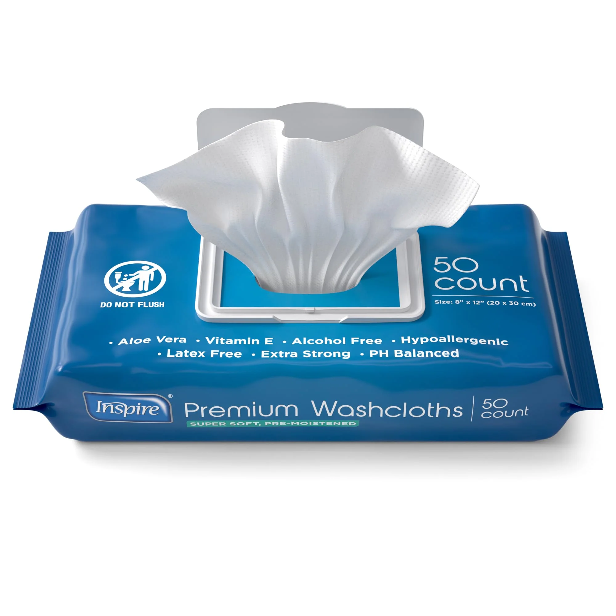 Inspire Adult Wet Wipes, Wash Cloths | Adult Wipes for Incontinence & Cleansing for Elderly, 8"x12" (200 count) - Image 8