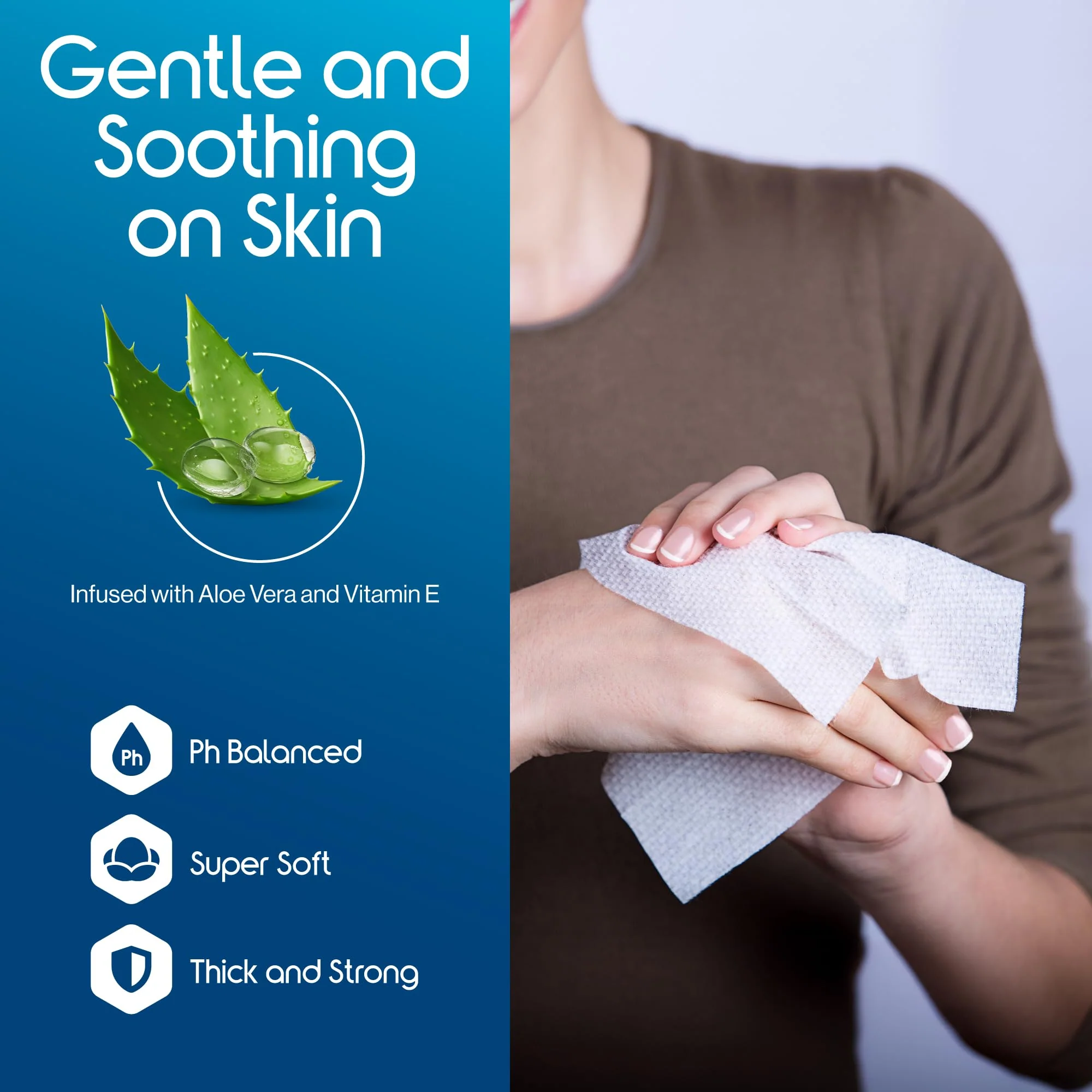 Inspire Adult Wet Wipes, Wash Cloths | Adult Wipes for Incontinence & Cleansing for Elderly, 8"x12" (500CT (10 PACKS OF 50)) - Image 4