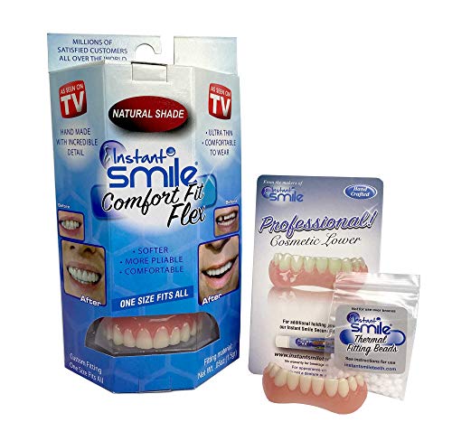 Instant Smile Comfort Fit Flex Teeth - Upper and Lower Matching Set, Natural Shade! Fix Your Smile at Home Within Minutes! - Image 5