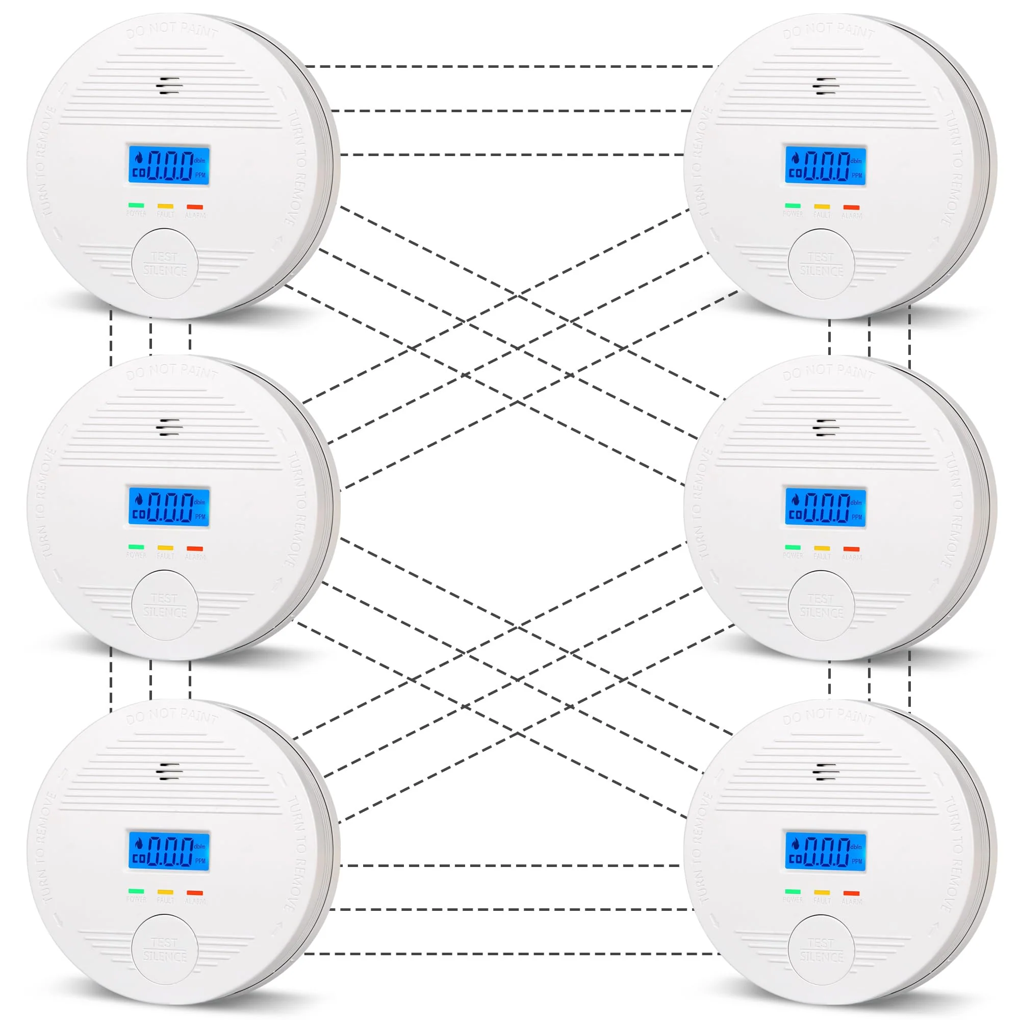 Interconnected Smoke and Carbon Monoxide Detector, 10-Year Battery Wireless Interlinked Smoke & CO Alarm with Dual Sensors, Home Fire & CO Safety Protection (6Pack)