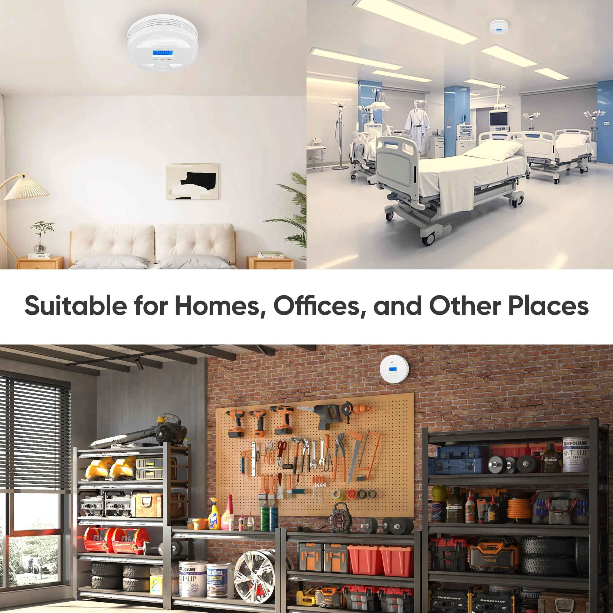 Interconnected Smoke and Carbon Monoxide Detector, 10-Year Battery Wireless Interlinked Smoke & CO Alarm with Dual Sensors, Home Fire & CO Safety Protection (6Pack) - Image 4