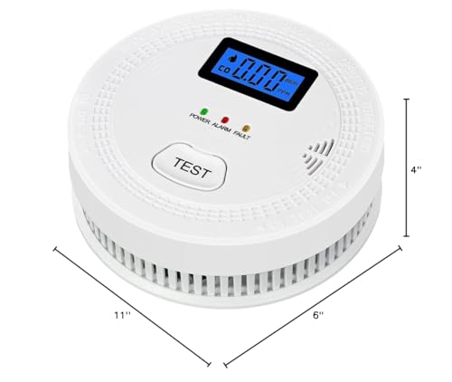 Interlinked Smoke Detector and Carbon Monoxide Detector Combo with LED Indicators, 2 in 1 CO & Smoke Alarm, Battery Operated Wireless Interconnected Smoke and Carbon Monoxide Detectors 3-Pack - Image 2