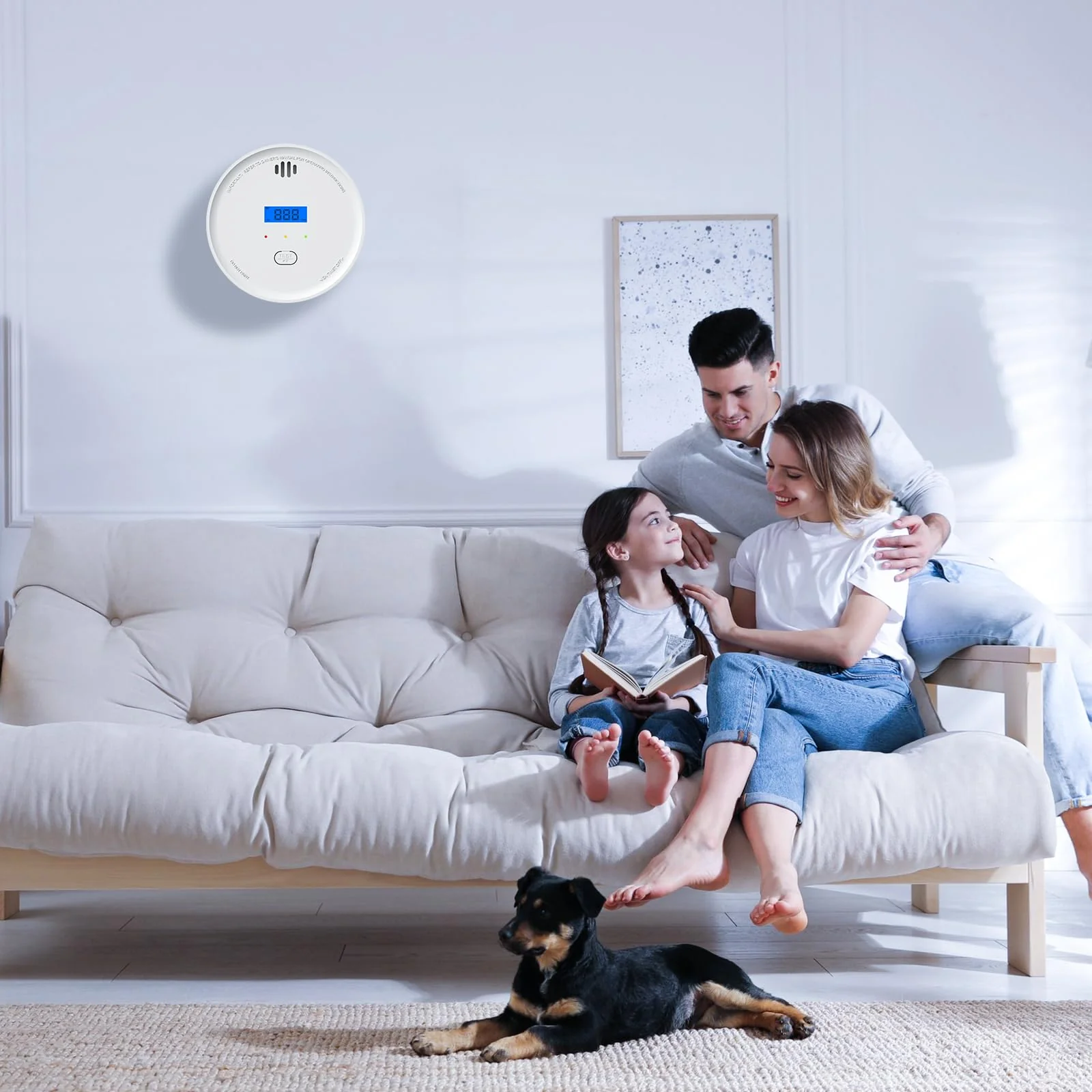 Interlinked Smoke Detector and Carbon Monoxide Detector Combo with LED Indicators, 2 in 1 CO & Smoke Alarm, Battery Operated Wireless Interconnected Smoke and Carbon Monoxide Detectors 3-Pack - Image 3