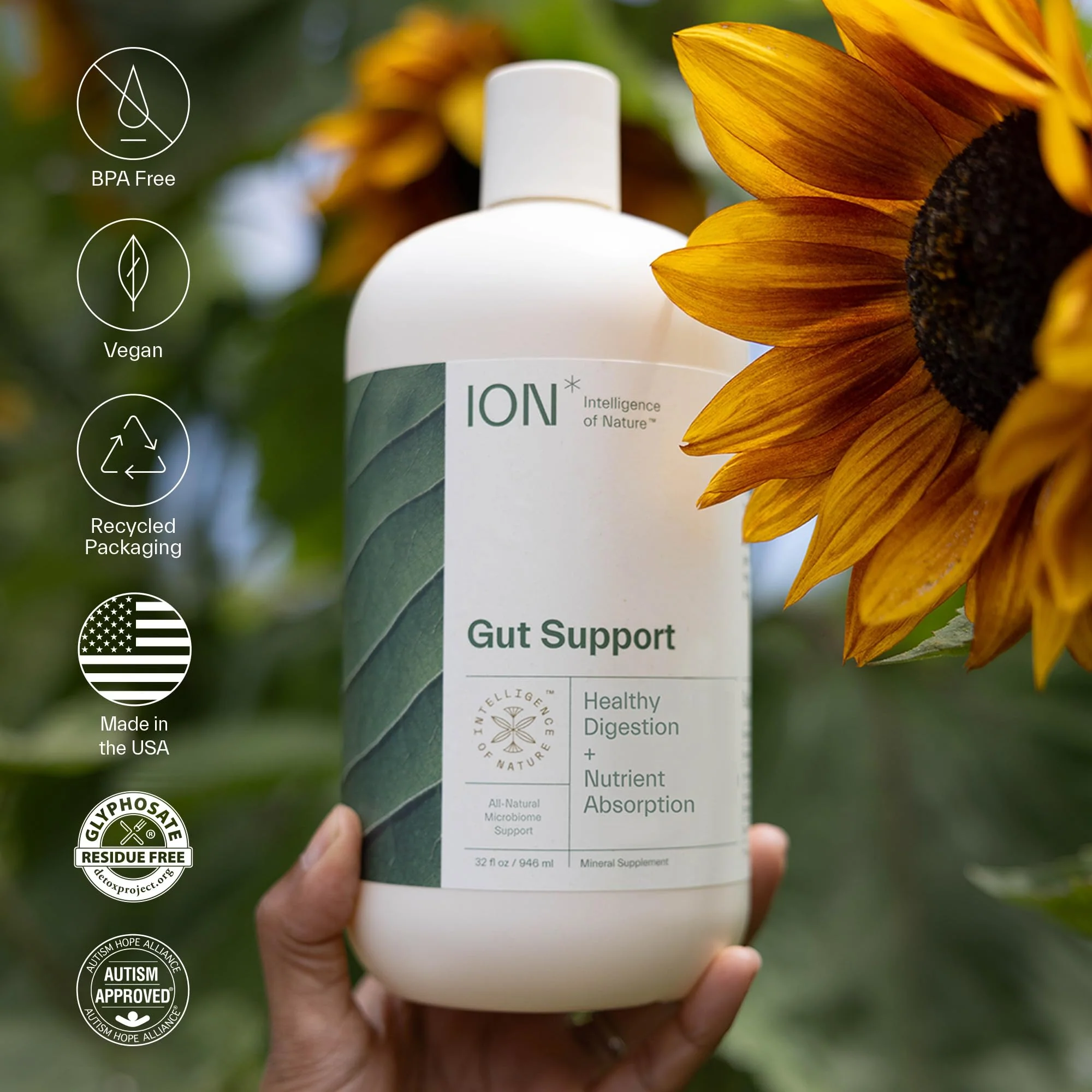 ION* Intelligence of Nature Gut Support | Promotes Digestive Wellness, Strengthens Immune Function, Alleviates Gluten Sensitivity, Enhances Mental Clarity (16 oz.) - Image 3