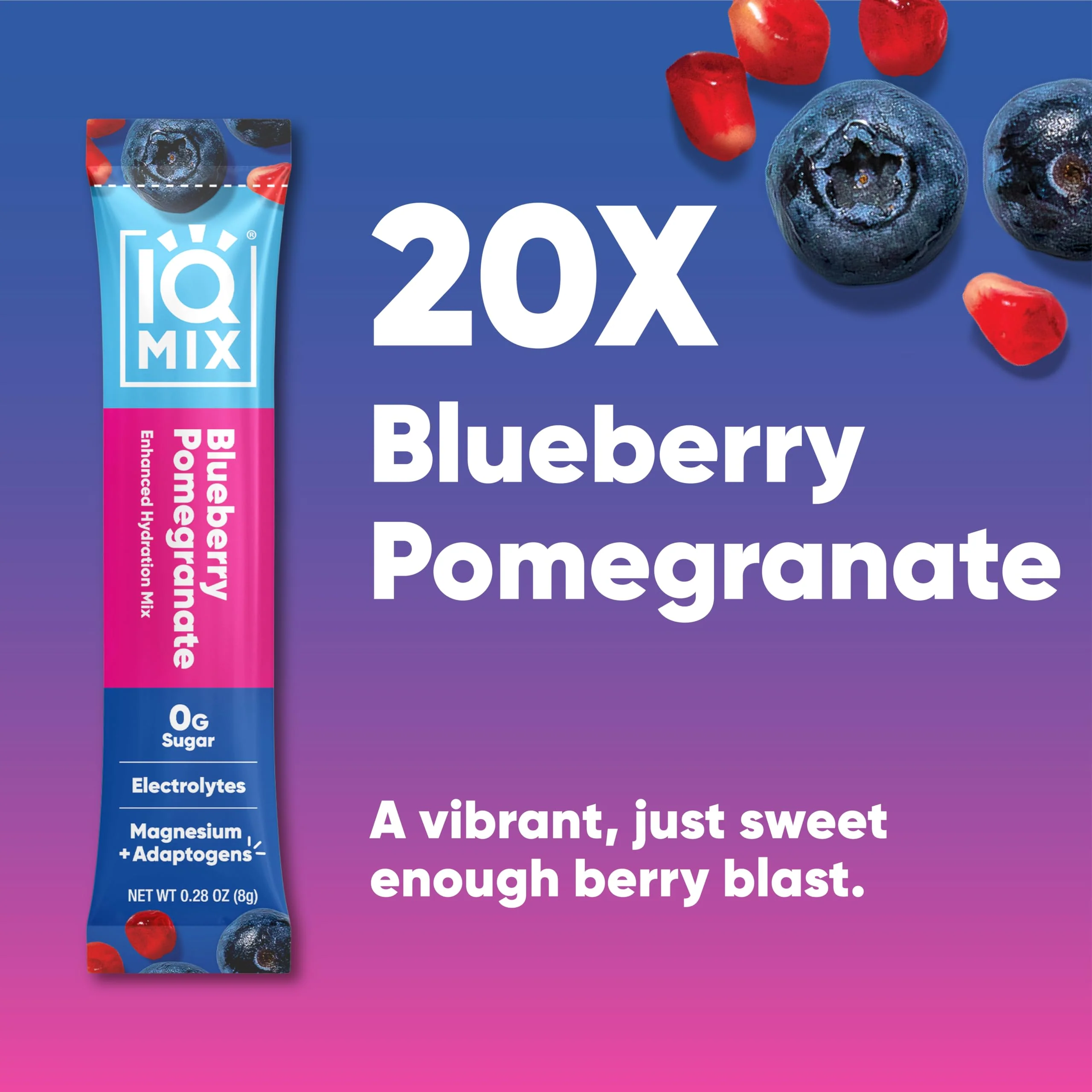IQMIX Hydration Electrolyte Powder – 4-in-1 Formula for Hydration, Mental Clarity, Mood and Recovery – Sugar-Free Drink Mix, Keto, Magnesium L-Threonate, Lion’s Mane – 20 Count Blueberry Pomegranate - Image 8