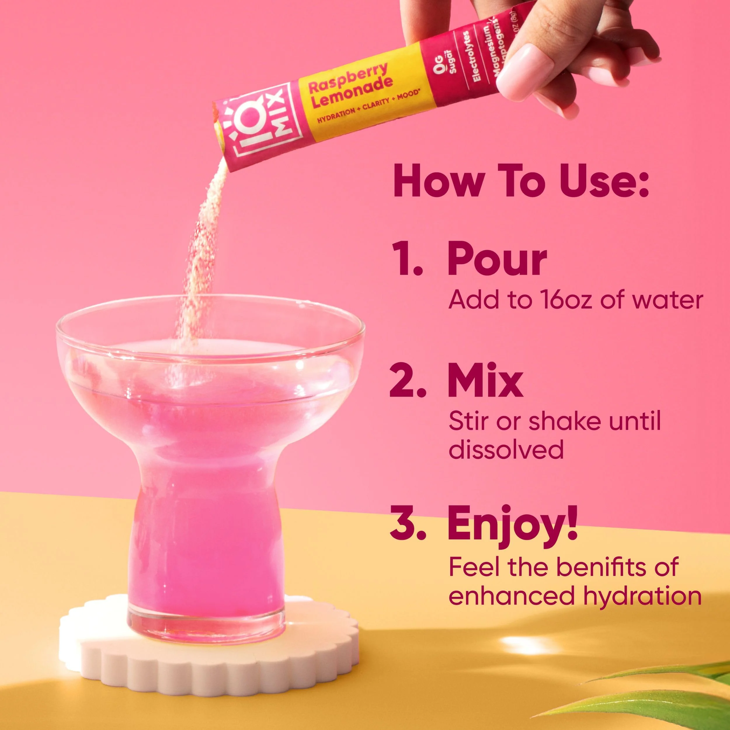 IQMIX Hydration Electrolyte Powder – 4-in-1 Formula for Hydration, Mental Clarity, Mood and Recovery – Sugar-Free Drink Mix, Keto, Magnesium L-Threonate, Lion’s Mane – 20 Count New Raspberry Lemonade - Image 2