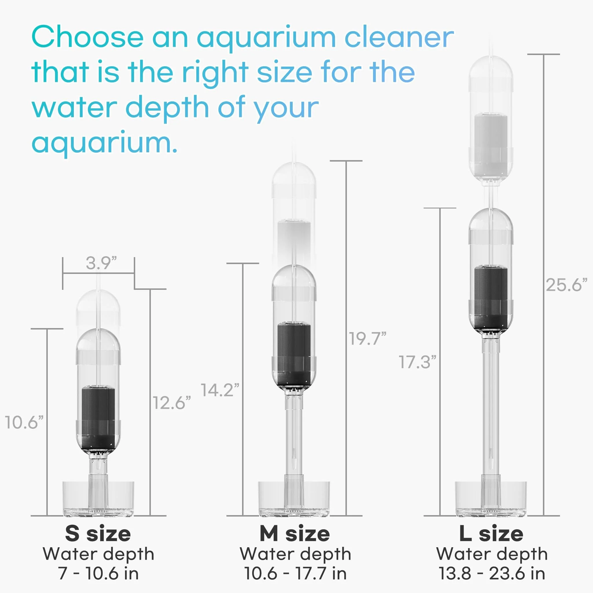 IRUZIO 2‑in‑1 Aquarium Gravel Cleaner Vacuum, Small — Air‑Pump‑Driven, Near‑Zero Water Loss, Quiet 45‑50 dB, Fits 7‑10.6 in Water Depth (Measured from Substrate) - Image 2