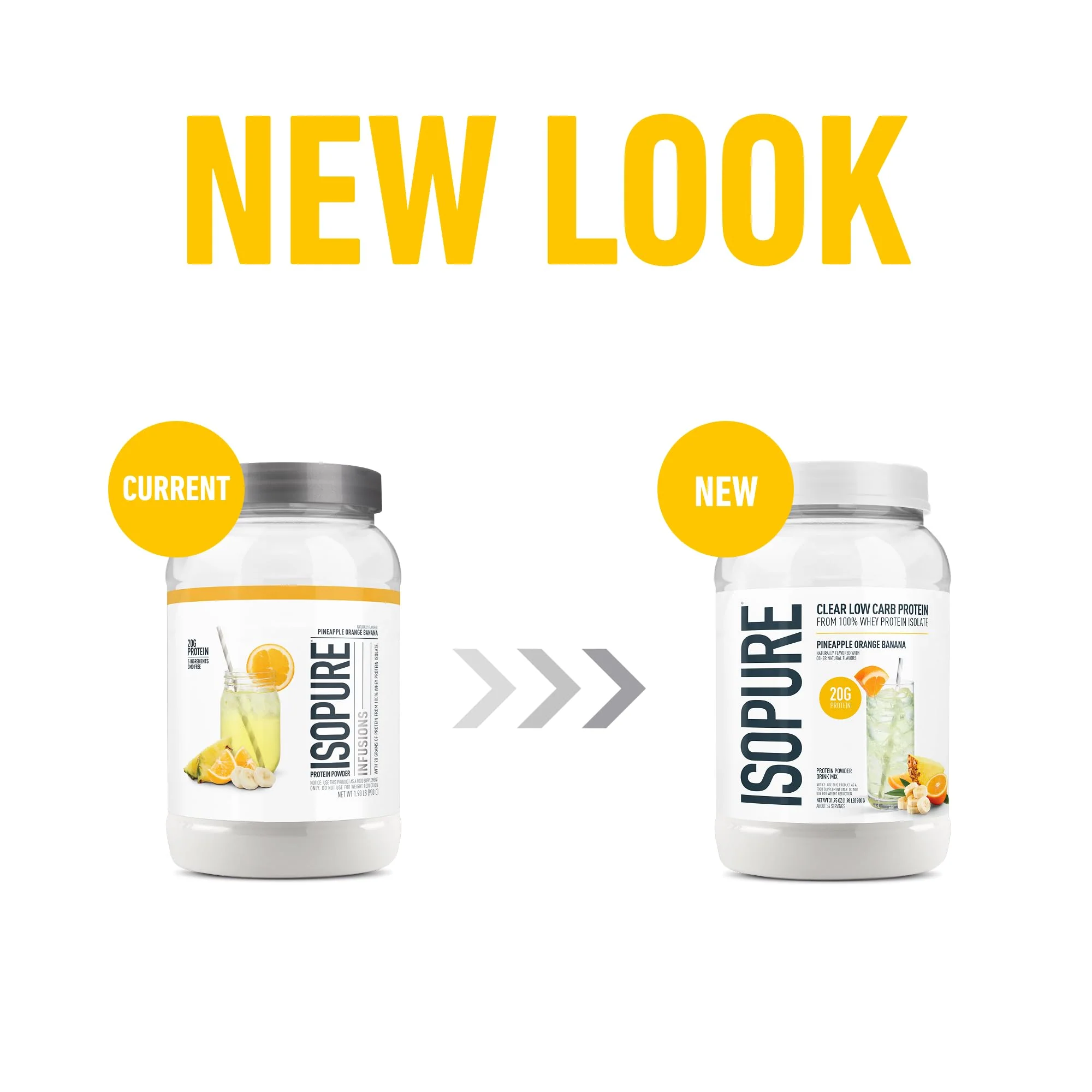 Isopure 100% Pure Whey Isolate Protein Powder Infusions, Lactose Free, Gluten Free, Naturally Flavored, Pineapple Orange Banana, 20g Protein Per Serving, 1.9 Lb, 36 Servings - Image 5