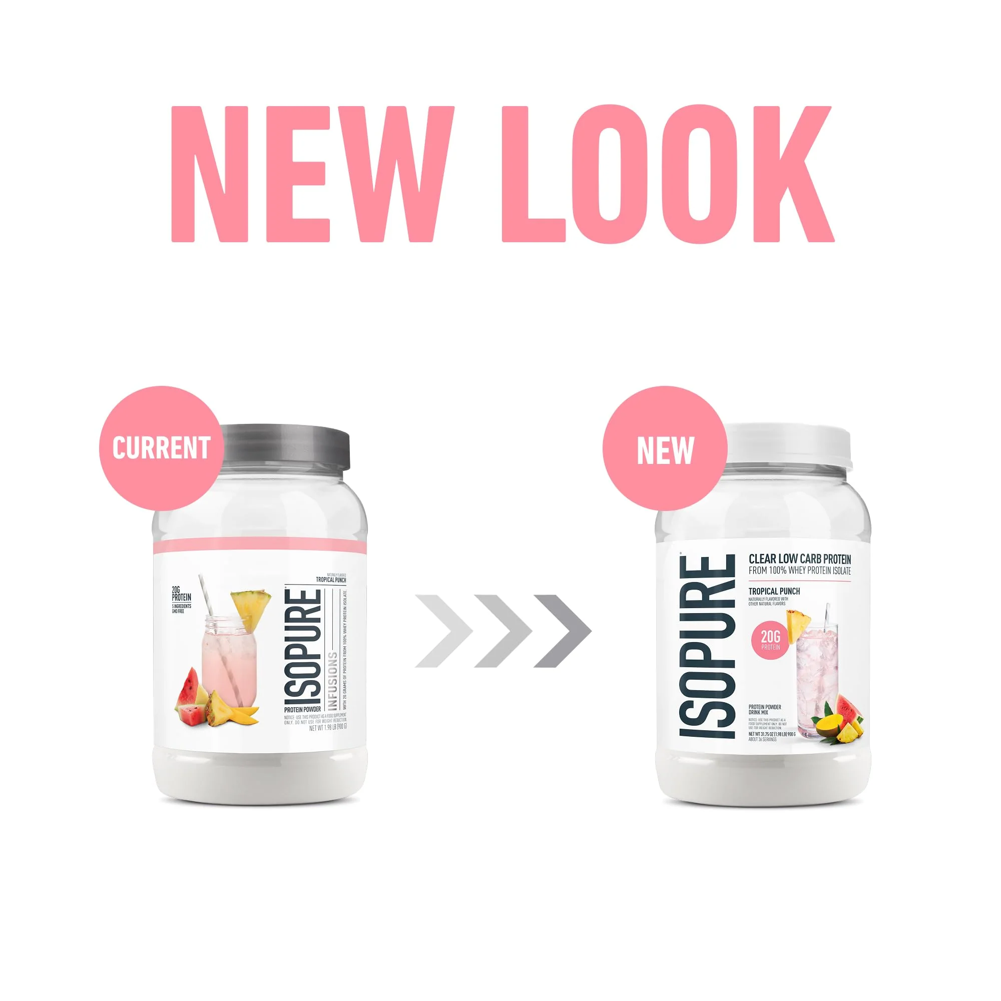 Isopure 100% Pure Whey Isolate Protein Powder Infusions, Lactose Free, Gluten Free, Naturally Flavored, Tropical Punch, 20g Protein Per Serving, 1.9 Lbs, 36 Servings - Image 5