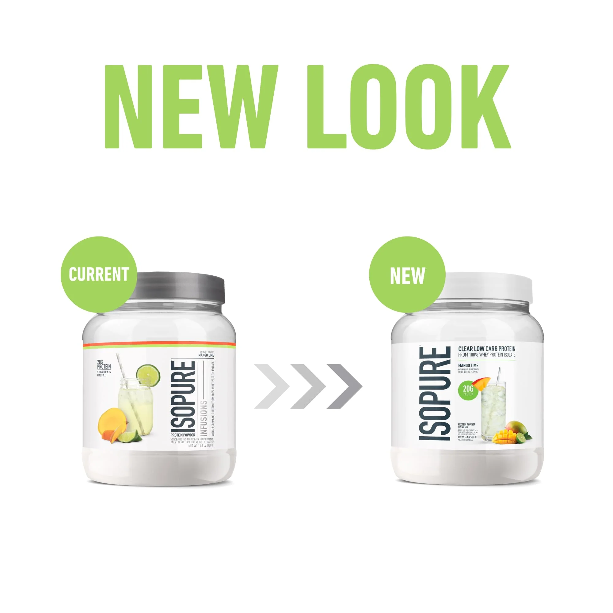 Isopure Clear Whey Isolate Protein Powder, Lactose Free, Gluten Free, Naturally Flavored, Mango Lime, 20g Protein Per Serving, 14.1 Oz, 16 Servings (Packaging May Vary) - Image 5