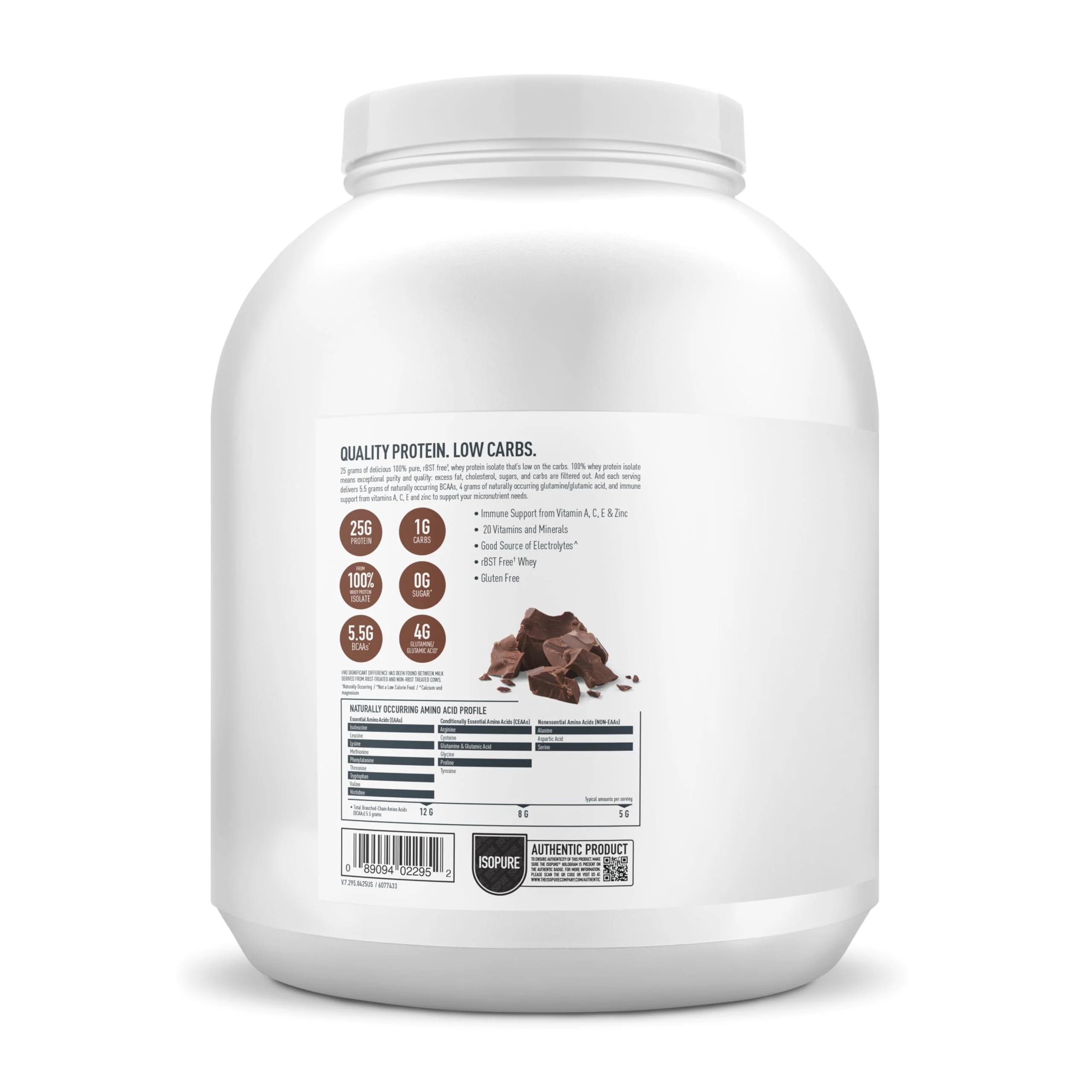 Isopure Low Carb 100% Pure Whey Isolate Protein Powder, Lactose Free, Gluten Free, With Vitamins, Dutch Chocolate, 25g Protein Per Serving, 4.5 Lbs, 62 Servings (Packaging May Vary) - Image 11
