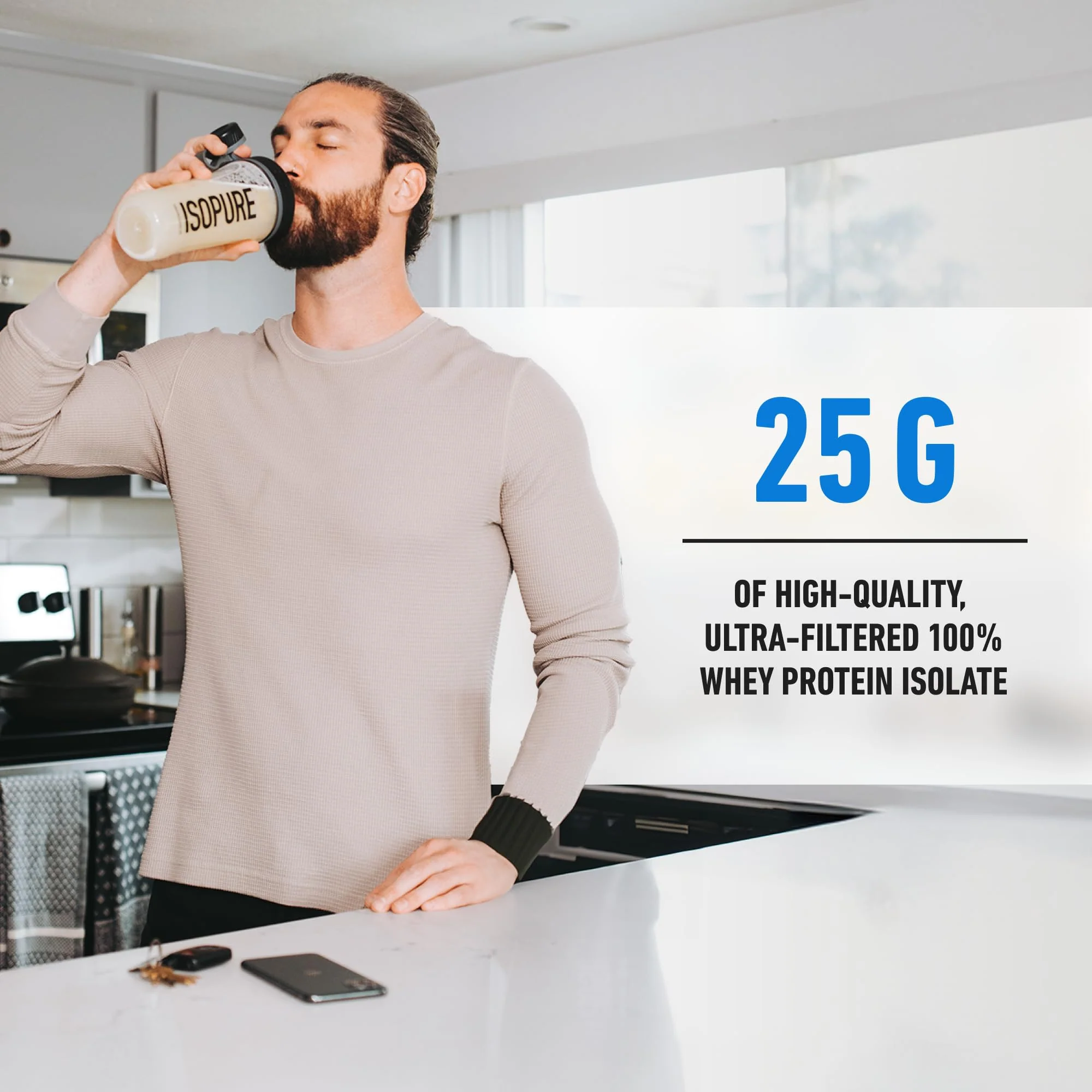 Isopure Zero Carb 100% Pure Whey Isolate Protein Powder, Lactose Free, Gluten Free, With Vitamins, Creamy Vanilla, 25g Protein Per Serving, 4.5 Lbs, 66 Servings (Packaging May Vary) - Image 7