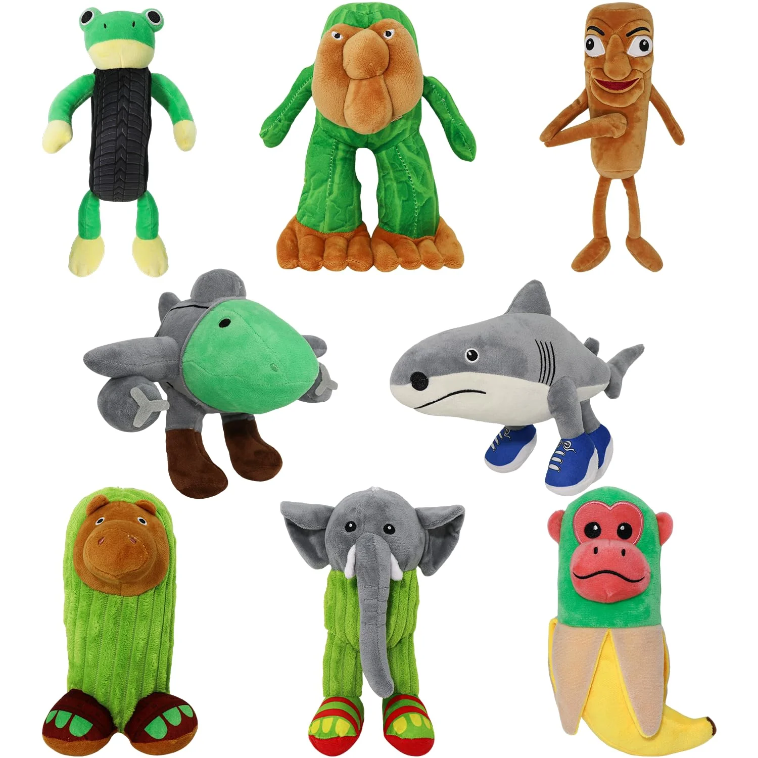 Italian Brainrot,Tung Tung Tung Sahur Plushies Toy 16inch for Fans Gift, Soft Stuffed Animal Pillow for Home Kids' Bedroom Decor, Birthday Christmas Choice for Boys Girls (8PACK) - Image 2