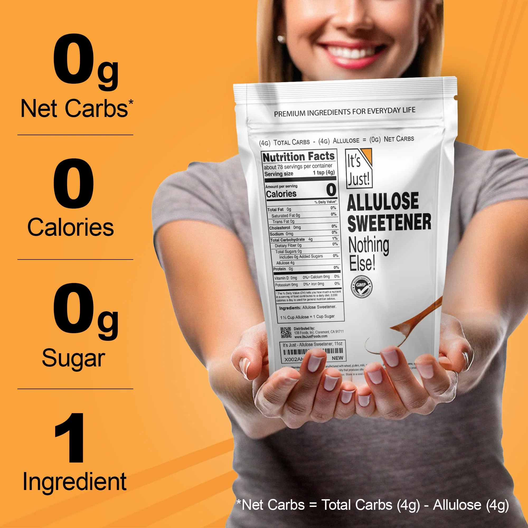 It's Just - Allulose, Sugar Substitute, Keto Friendly Sweetener, Non-Glycemic, Non-GMO (11oz) - Image 5