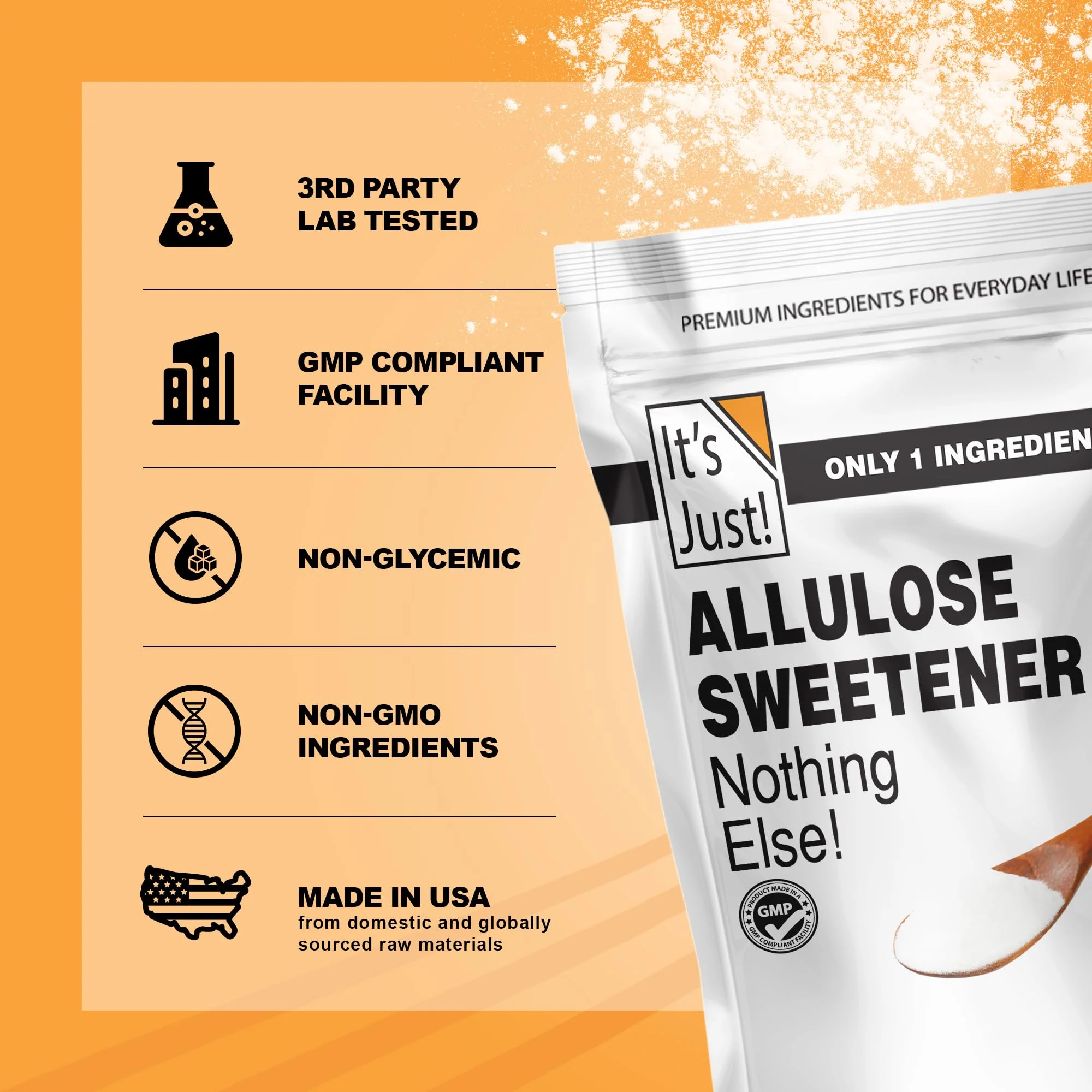 It's Just - Allulose, Sugar Substitute, Keto Friendly Sweetener, Non-Glycemic, Non-GMO (11oz) - Image 4
