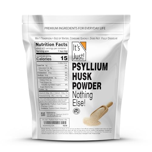 It's Just! - Psyllium Husk Powder, Easy Mixing Dietary Fiber, Cleanse Your Digestive System, Finely Ground Powder, Ideal for Keto Baking, Non-GMO (4 Pound (Pack of 1), Natural/No Added Flavor) - Image 4