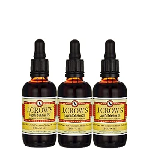 J.CROW'S® Lugol's Solution of Iodine 2% 2 oz Three Pack (3 Bottles)