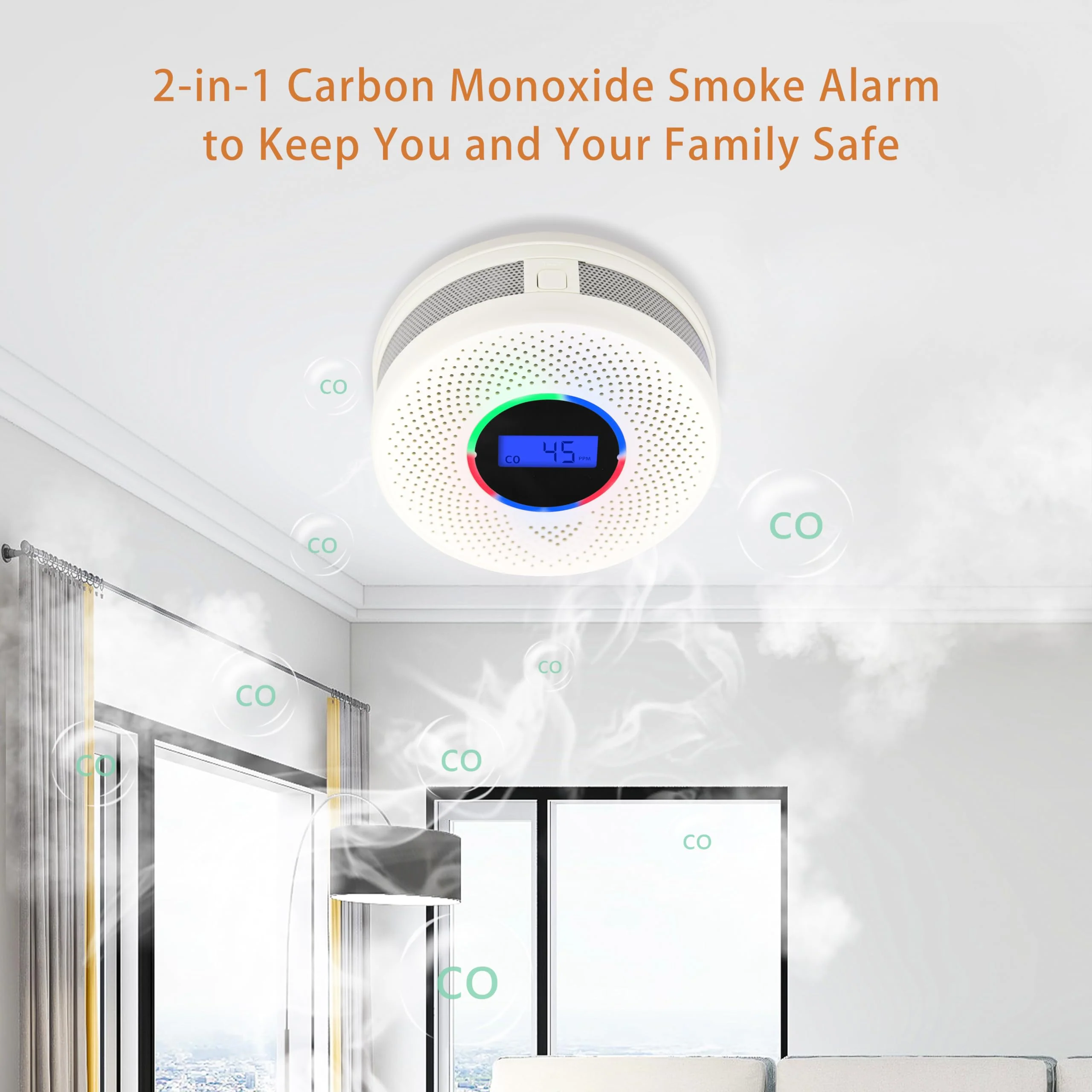 JAEHSKA Upgraded Interlinked Smoke and CO Detector Battery Powered&10-Year Battery Wireless Interconnected Smoke and CO Alarm, Home Fire & CO Safety Protection (Include Battery)(4Pack) - Image 5
