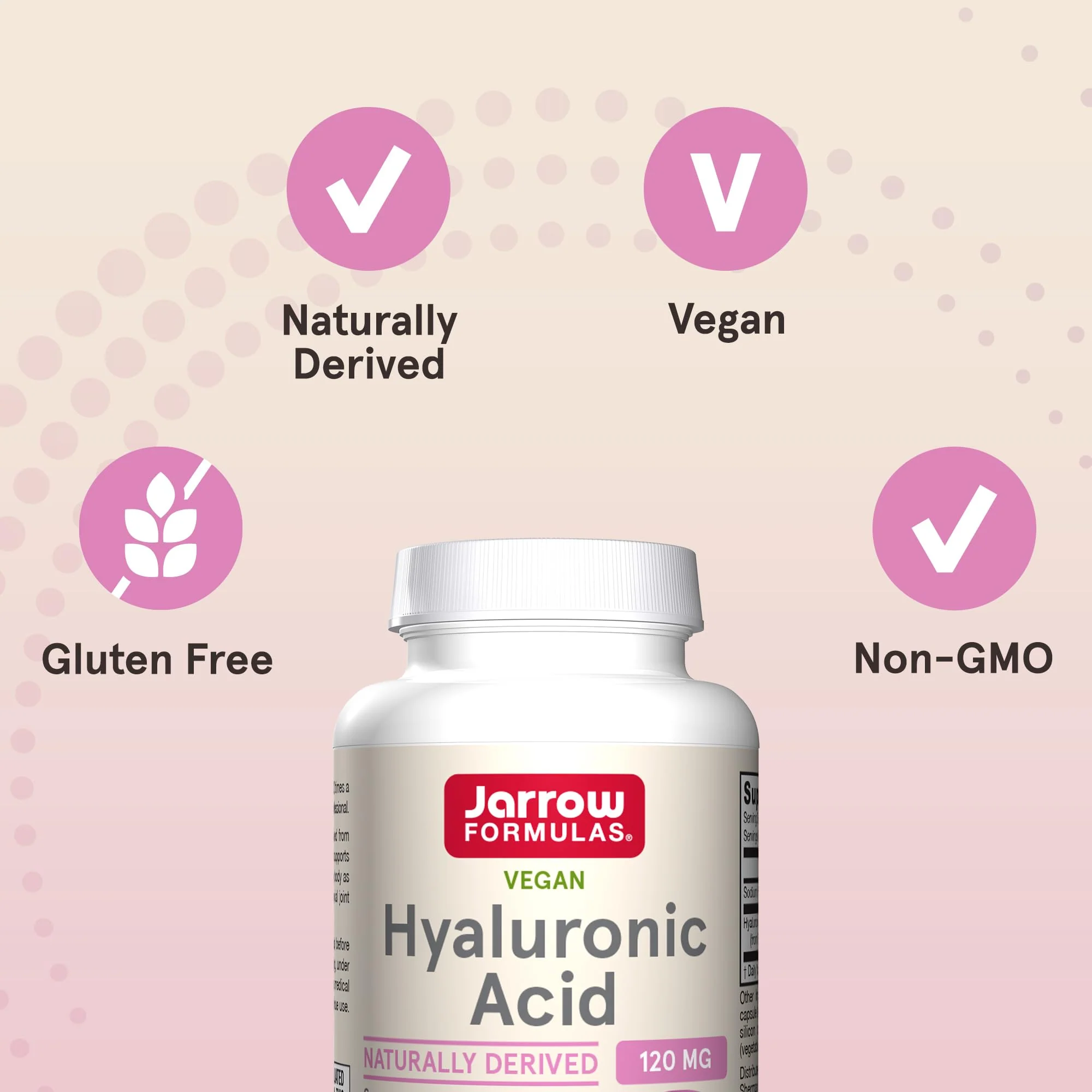 Jarrow Formulas Hyaluronic Acid 120 mg, Dietary Supplement, Skin Health Support, 60 Veggie Capsules, Up to 30 Day Supply - Image 6