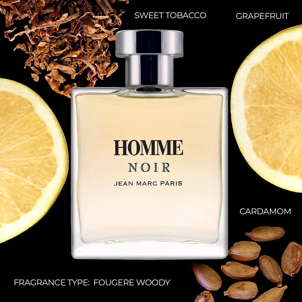 Jean Marc Paris Homme Noir Eau de Toilette Spray 100ml, Men's Cologne, 3.4 fl. oz., Woody Cologne, Notes of Grapefruit, Tobacco, and Tonka Bean - Image 8