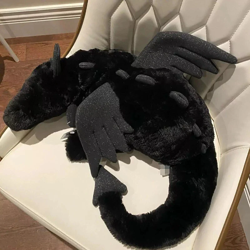 Jellycat Onyx Dragon Plush Toy Fun Soft Stuffed 50cm Valentine's Day Gift Black - Image 5