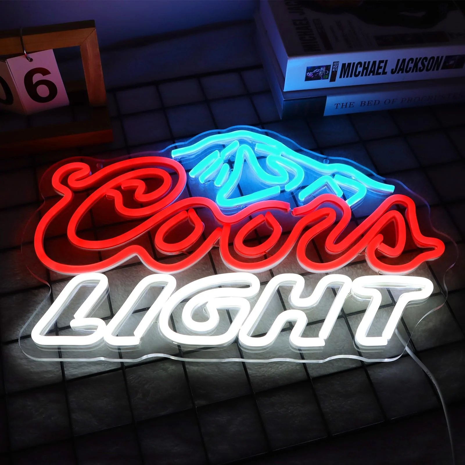 JFLLamp Crs LIGHT Neon Signs for Wall Decor Neon Lights for Bedroom Led Signs Suitable for Man Cave Bar Pub Restaurant Christmas Birthday Party Gift Led Art Wall Decorative Crs Light Bar Sign, 5V Usb Power, 17*11 Inch(Azure+red+white） - Image 4