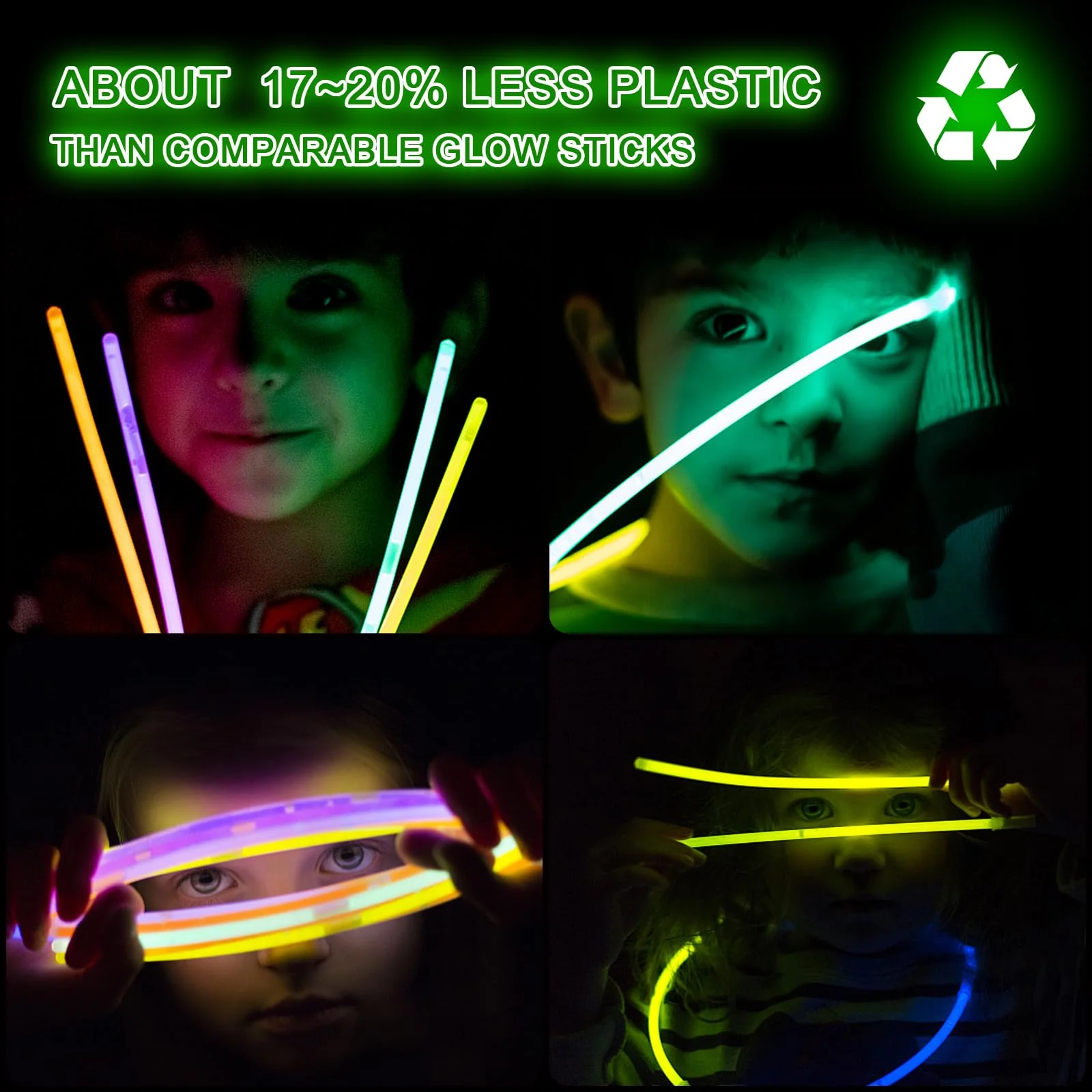 JICUICUI Ultra Bright Halloween Glow Sticks - 500PRO Party Pack with Connectors for Christmas, Neon Birthday and Holidays - Multicolor 8" Glow Sticks Necklaces Bulk - Image 4