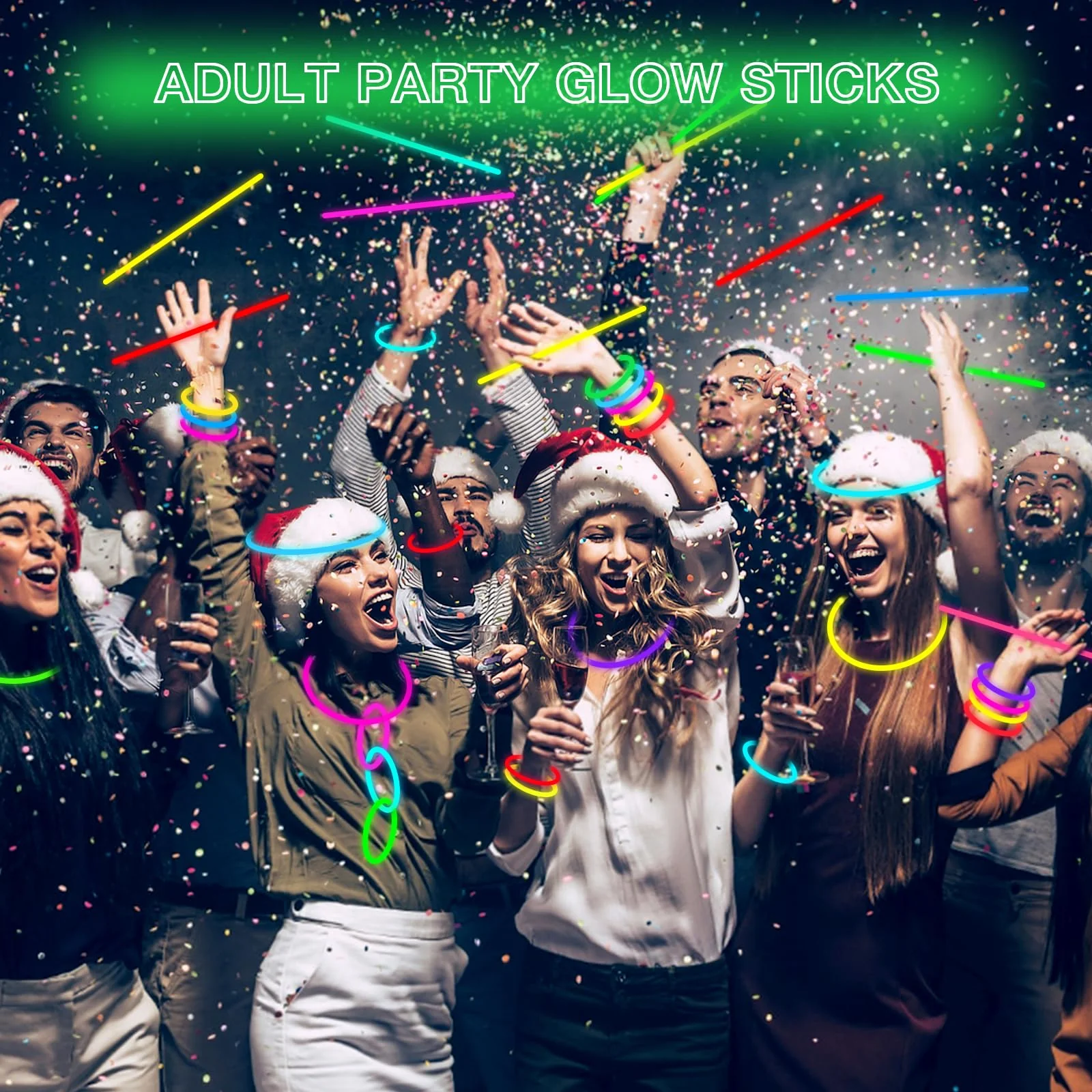 JICUICUI Ultra Bright Halloween Glow Sticks - 500PRO Party Pack with Connectors for Christmas, Neon Birthday and Holidays - Multicolor 8" Glow Sticks Necklaces Bulk - Image 5