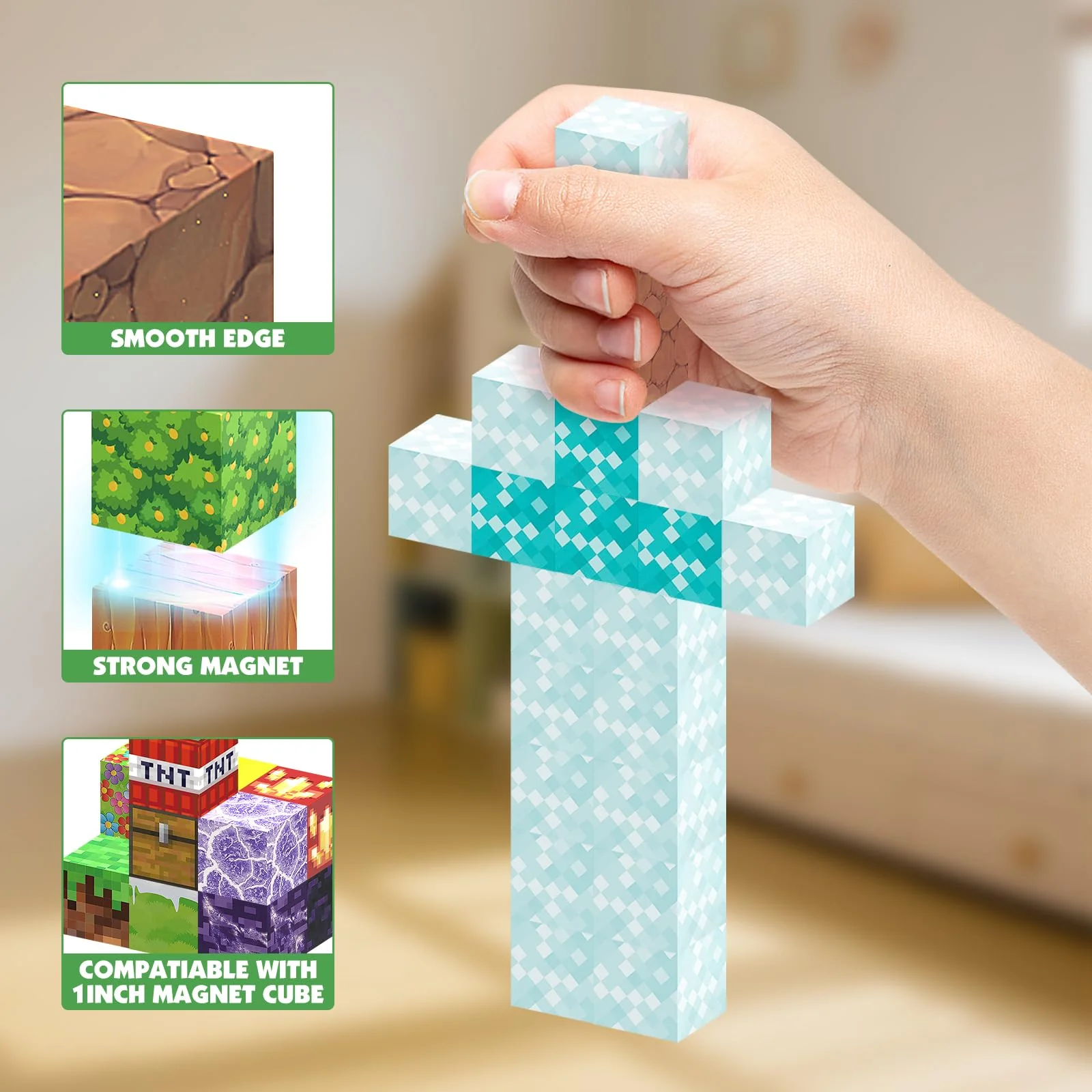 JIMI Magnetic Blocks Building Toys, 150pcs Magnetic Blocks Set STEM Construction Toys for Kids Age 3-8, 1 inch Magnet Blocks Montessori Sensory Stacking Toys Christmas Birthday Present for Boys Girls - Image 2