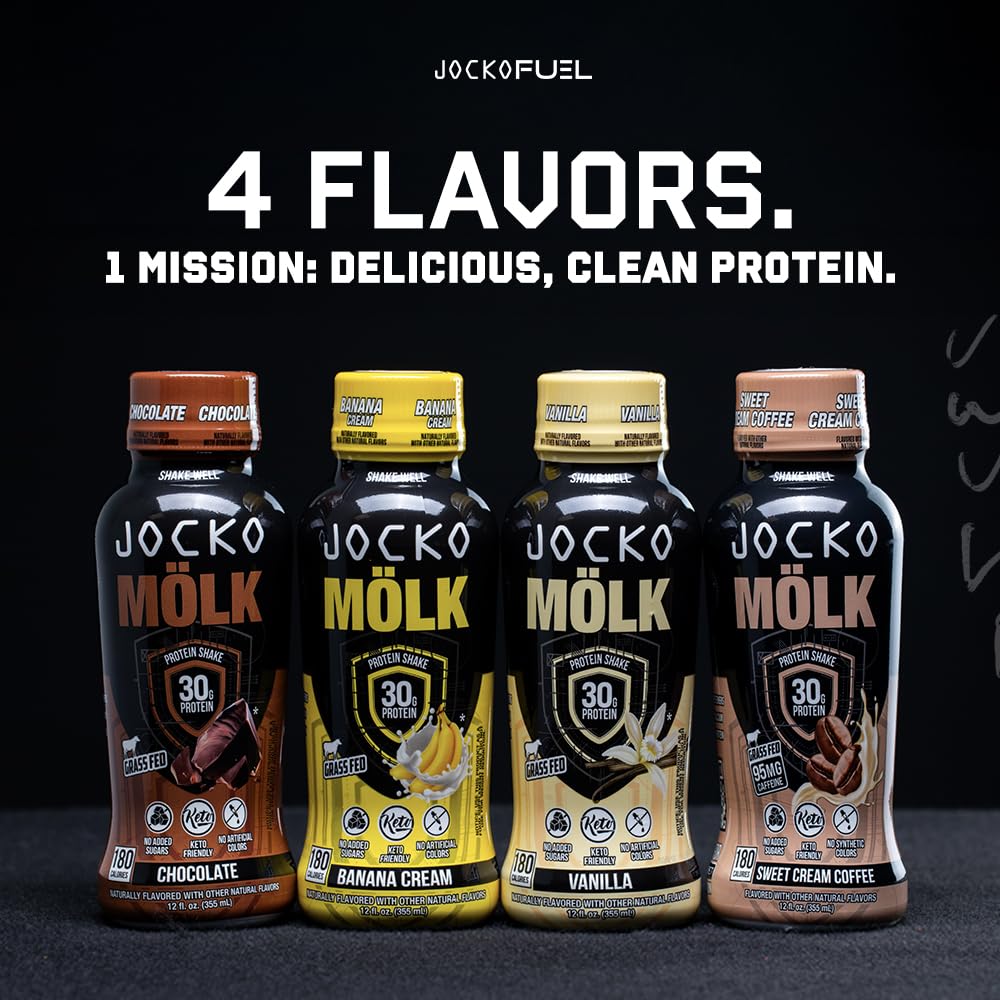 Jocko Mölk 30g Grass Fed Protein Shakes – No Added Sugar Protein Drinks KETO Friendly - Ready to Drink 12 FL Oz (Pack of 12) Vanilla - Image 3