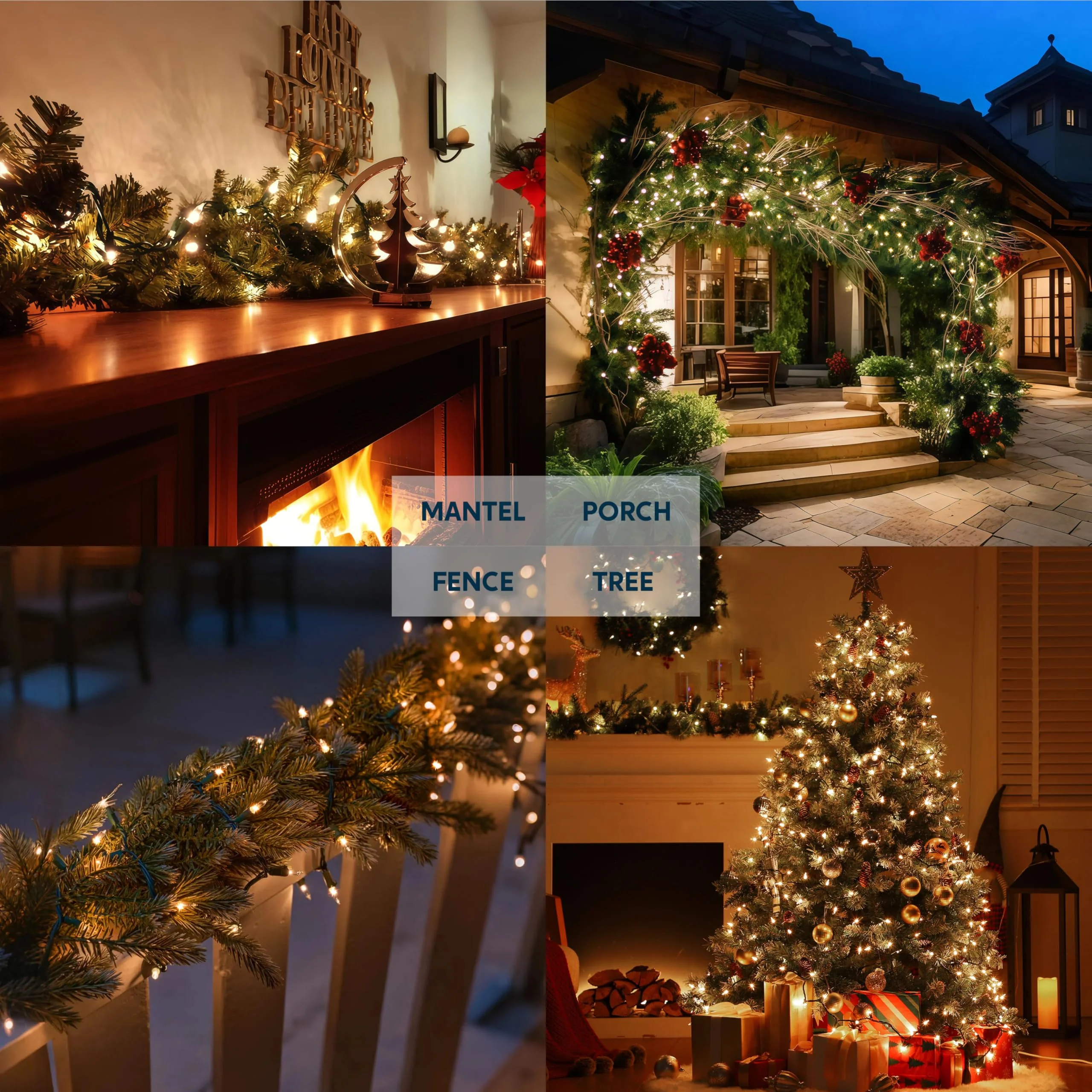 Joiedomi Clear Christmas String Lights Indoor,400(4x100) Mini Warm White Fairy Light,85.6 FT Lighting Decor for Patio Dorm Classroom Bedroom Holiday Wedding Party Garland Birthday Festival,Green Wire - Image 2