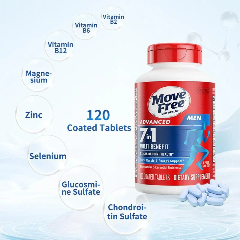 【 Joint Health】Move Free joint health 7-in-1 Glucosamine Chondroitin Plus Calcium Complex Vitamin Customized for Men with B-Vitamins + Multi-Glucosamine 120 Pills - Specification: Men's Glucosamine - Image 3