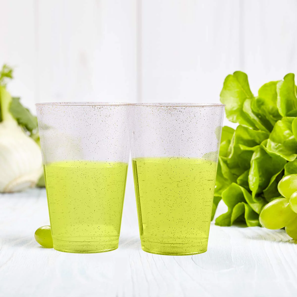 JOLLY CHEF 100 Pack 14 oz Gold Plastic Cups, Disposable Gold Glitter Plastic Cups, Clear Plastic Cups Tumblers, Wedding Cups Party Cups,Ideal for Halloween,Thanksgiving,Christmas - Image 4