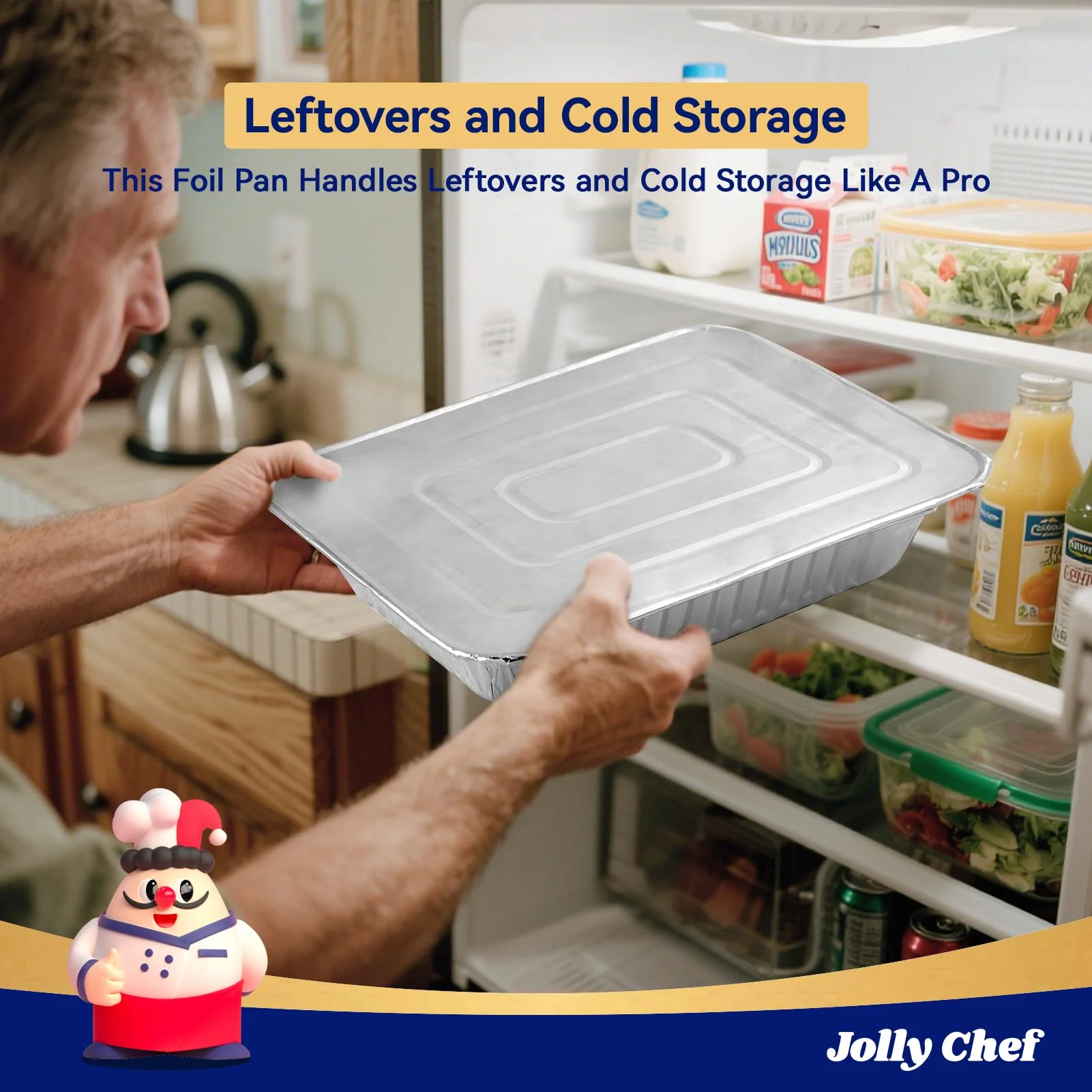 JOLLY CHEF 9x13 Aluminum Pans With Lids (25 Pack)- Disposable Foil Food Containers with Lids for Cooking, Heating, Storing, Prepping Food- Thanksgiving, Christmas, Parties - Image 5