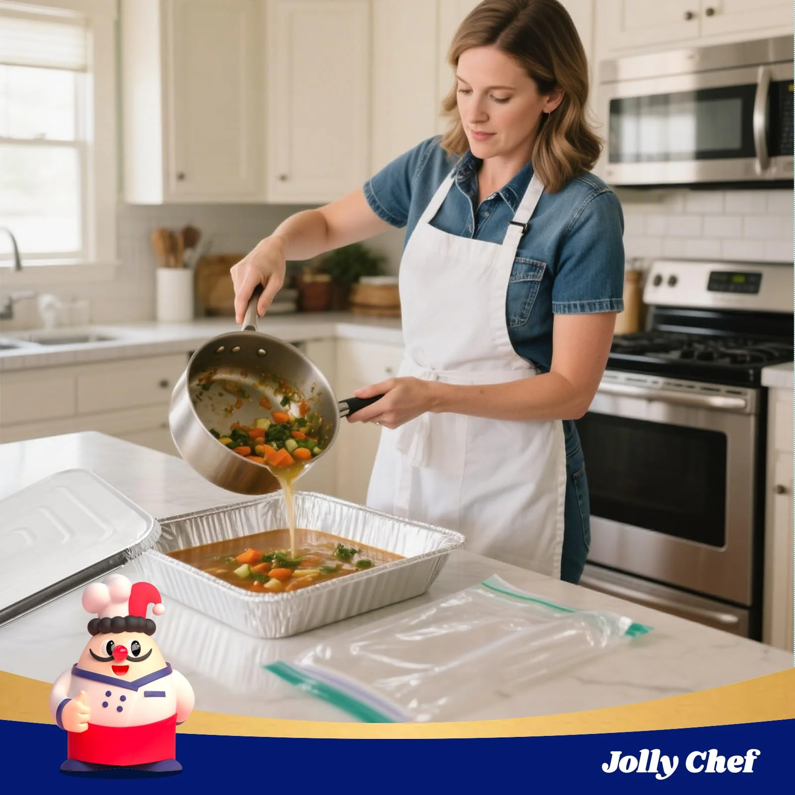 JOLLY CHEF 9x13 Aluminum Pans With Lids (25 Pack)- Disposable Foil Food Containers with Lids for Cooking, Heating, Storing, Prepping Food- Thanksgiving, Christmas, Parties - Image 6