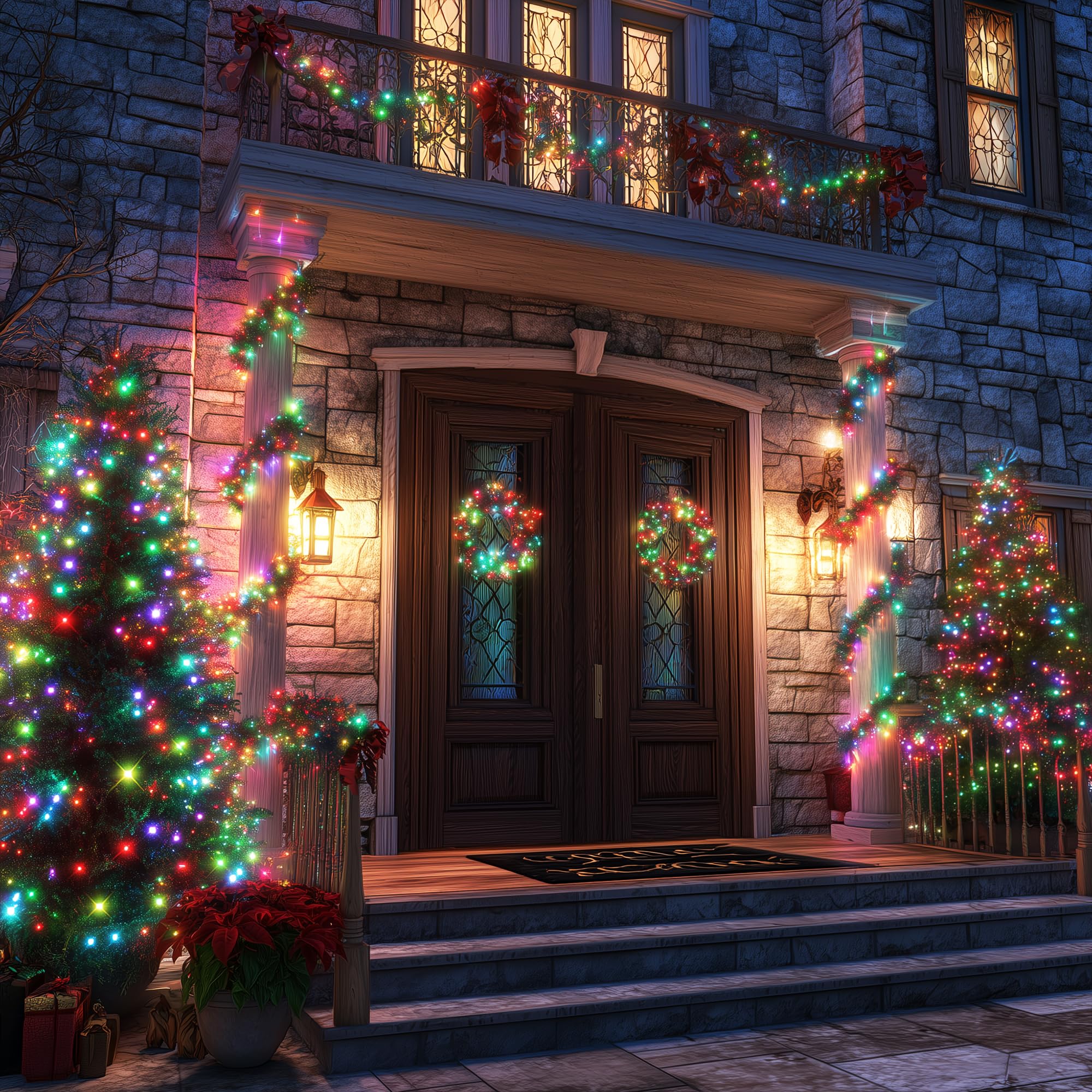Joomer Christmas String Lights - 66FT 200LED RGB String Lights with Remote, Waterproof Outdoor Indoor with Timer Memory Function for Tree, Yard, Christmas Decor (Non-Connectable) - Image 3