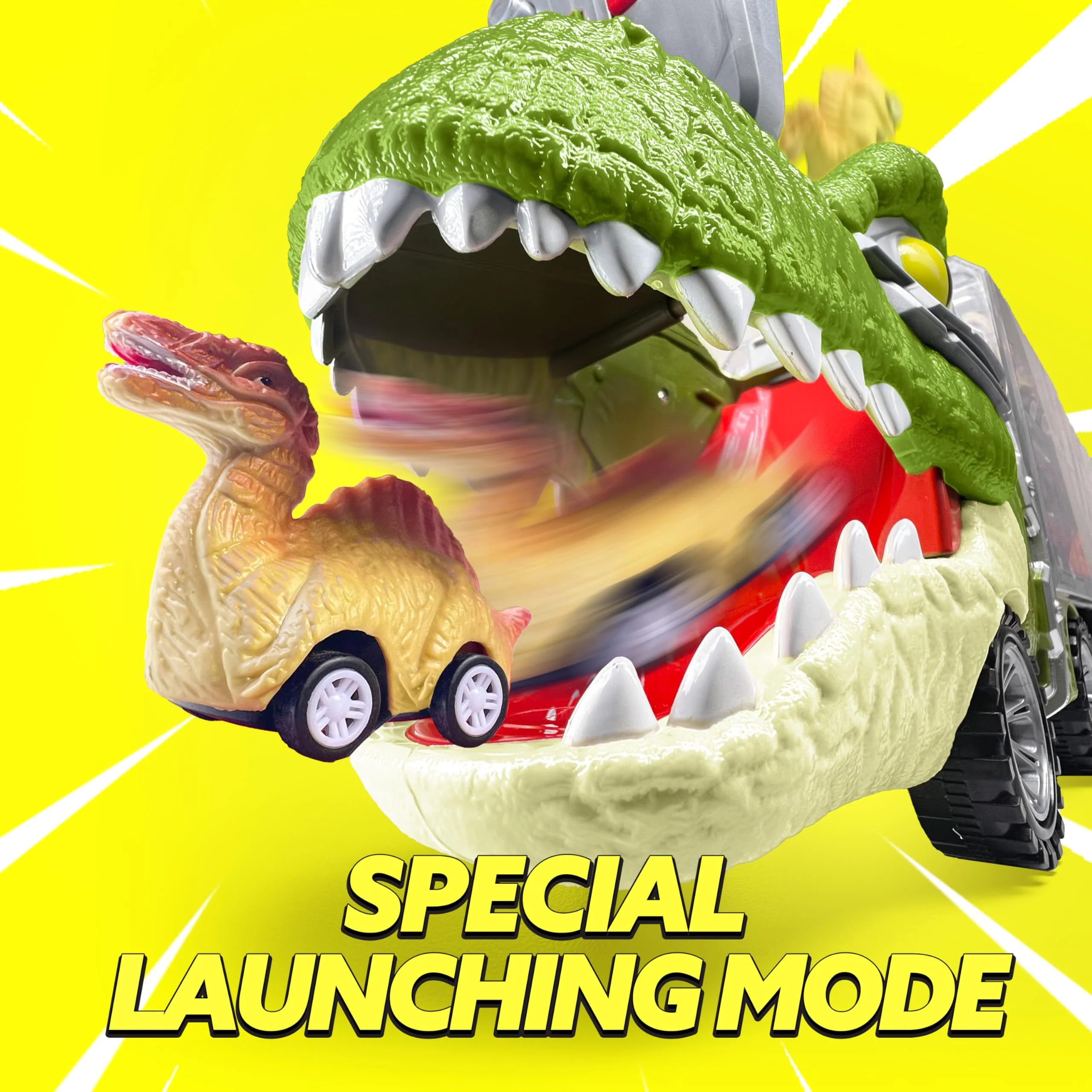 JOYIN 13 in 1 Dinosaur Toys for Kids 3-5, Dinosaur Truck with 12 Pull Back Cars, Birthday Gifts Toys for 3 4 5+ Year Old Boy, Transport Carrier Truck for Toddlers, Christmas Great Gifts for Grandkids - Image 8