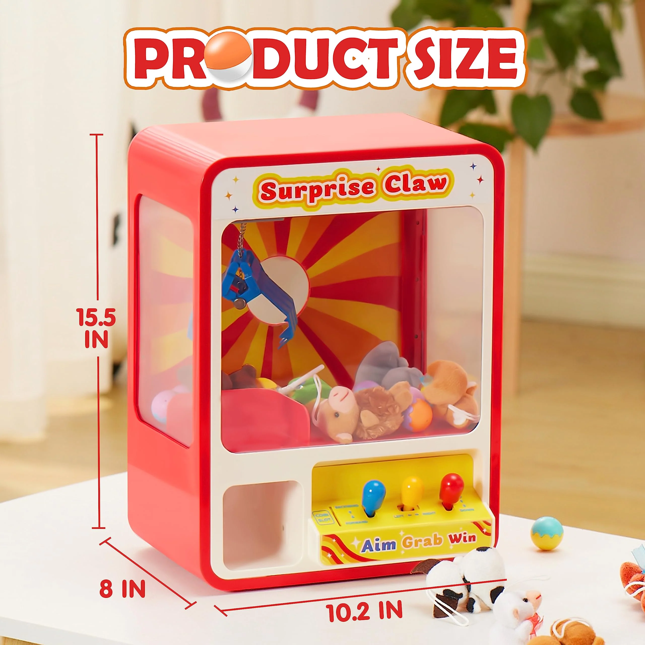 JOYIN Claw Machine Arcade Toy with LED Light & Adjustable Sound, Rechargable Dispenser Toys Mini Vending Machine for Kids - Perfect Christmas & Birthday Big Gifts for Kids, Ages 3+ - Image 4